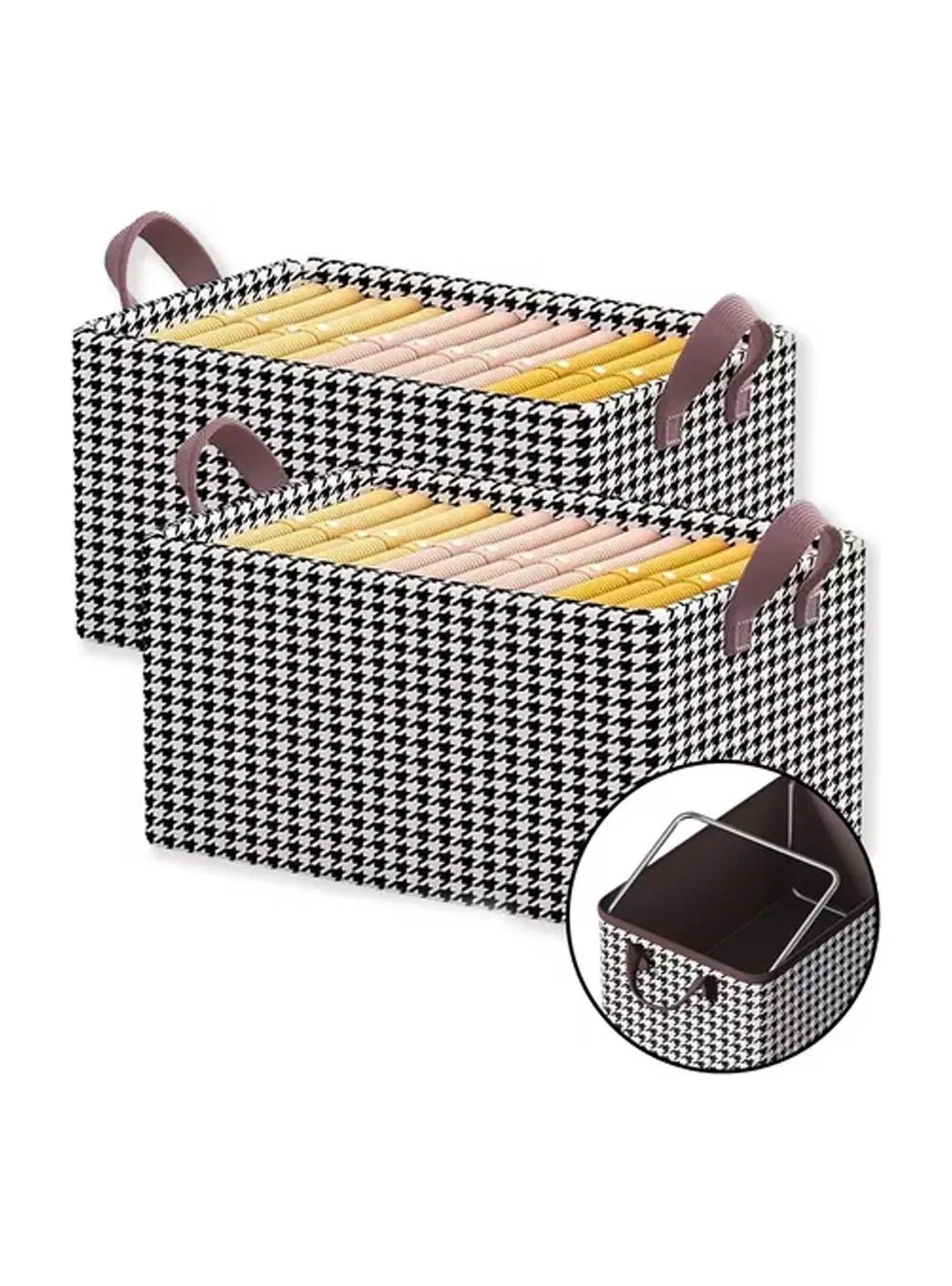 Caja Organizadora Estruturada Tela Pata de Gallo con Asas-9