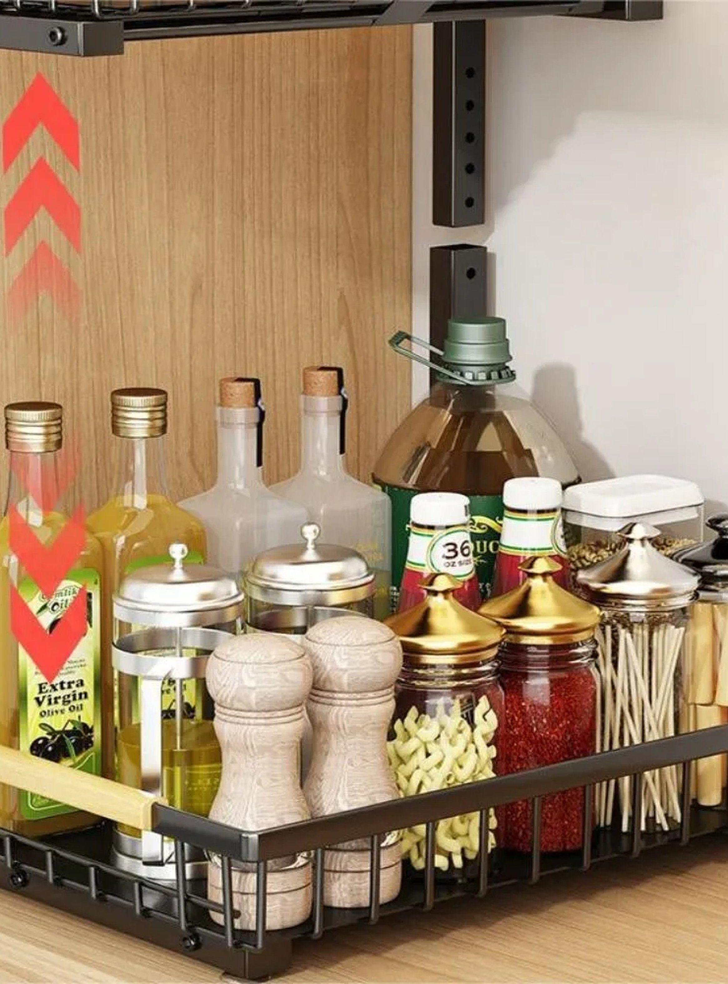 Organizador De Alacena Ajustable Metálico 2 Niveles Negro-4