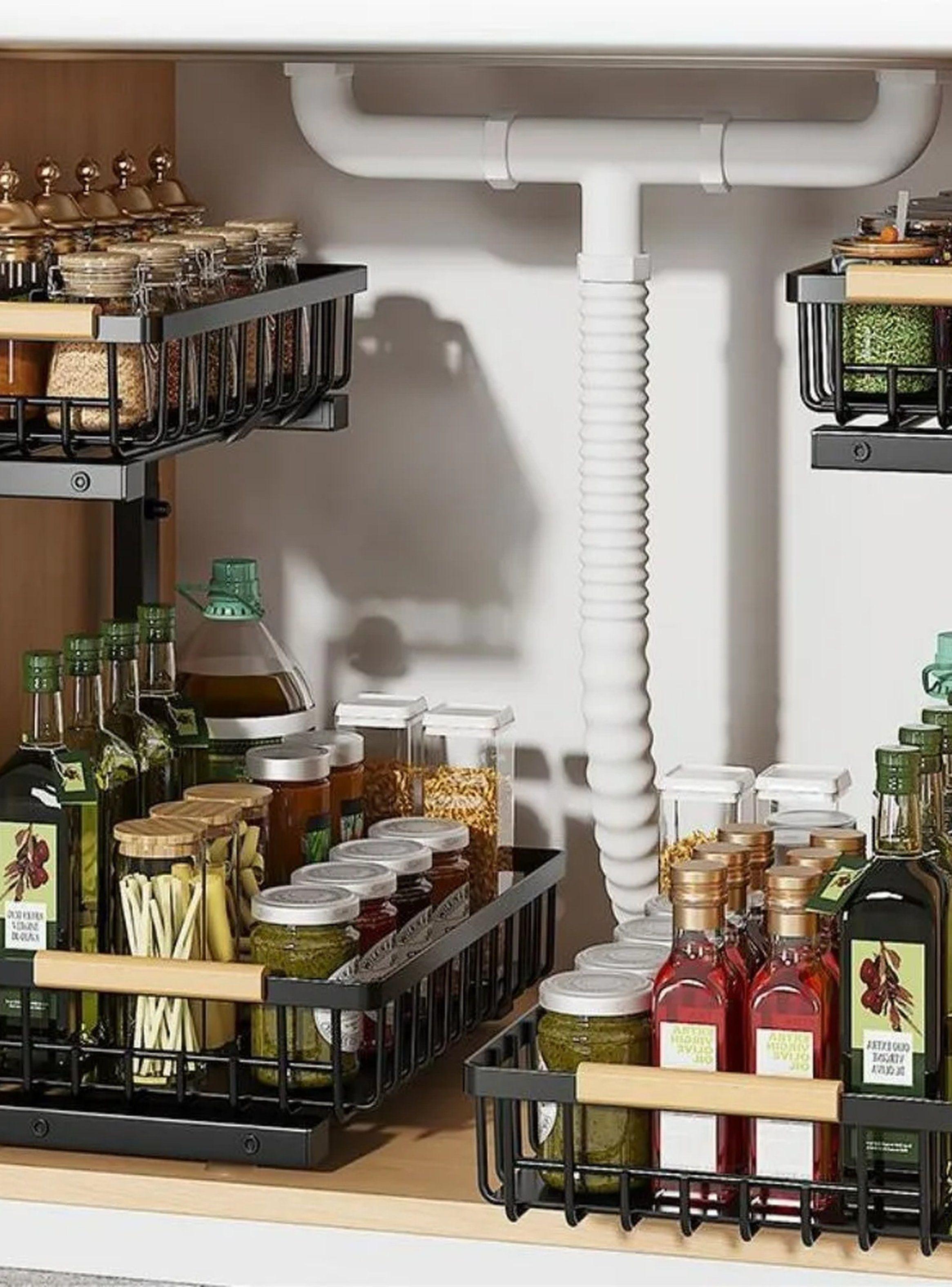 Organizador De Alacena Ajustable Metálico 2 Niveles Negro-6