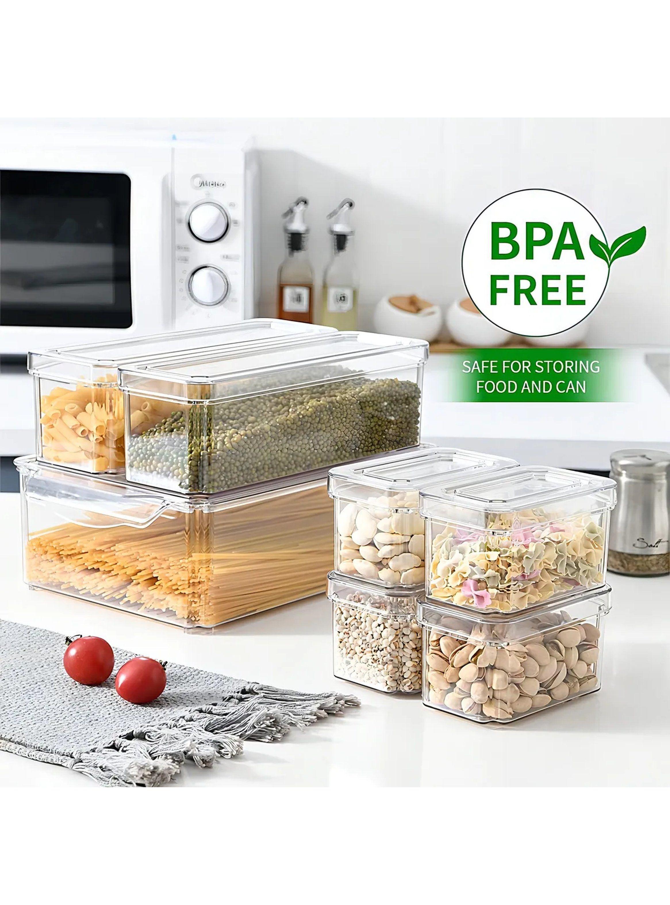 Contenedores de Alimentos Transparente Apilables Plástico Rectangular-5