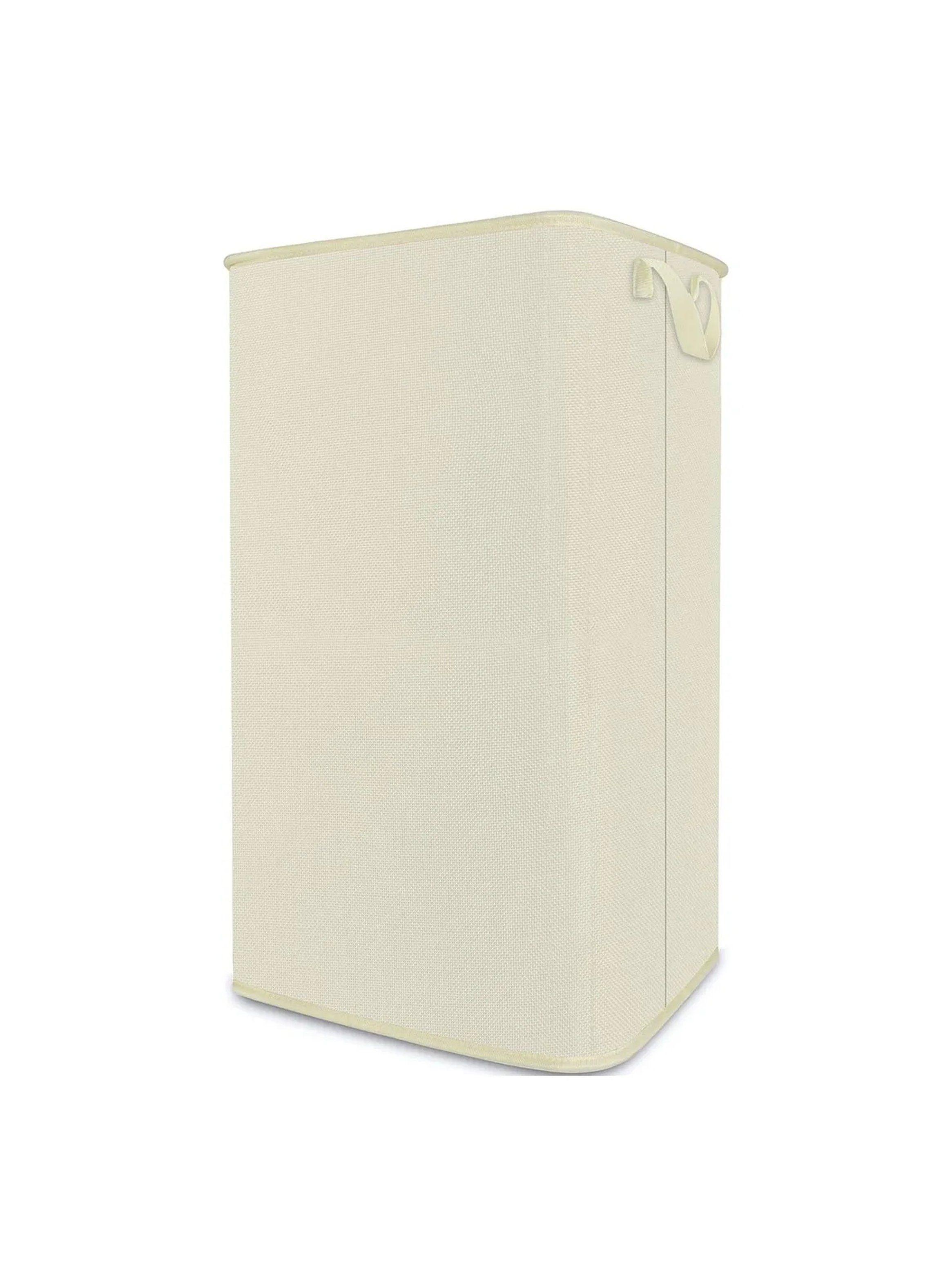 Cesto de Ropa Plegable Tela Beige Rectangular Asas-6