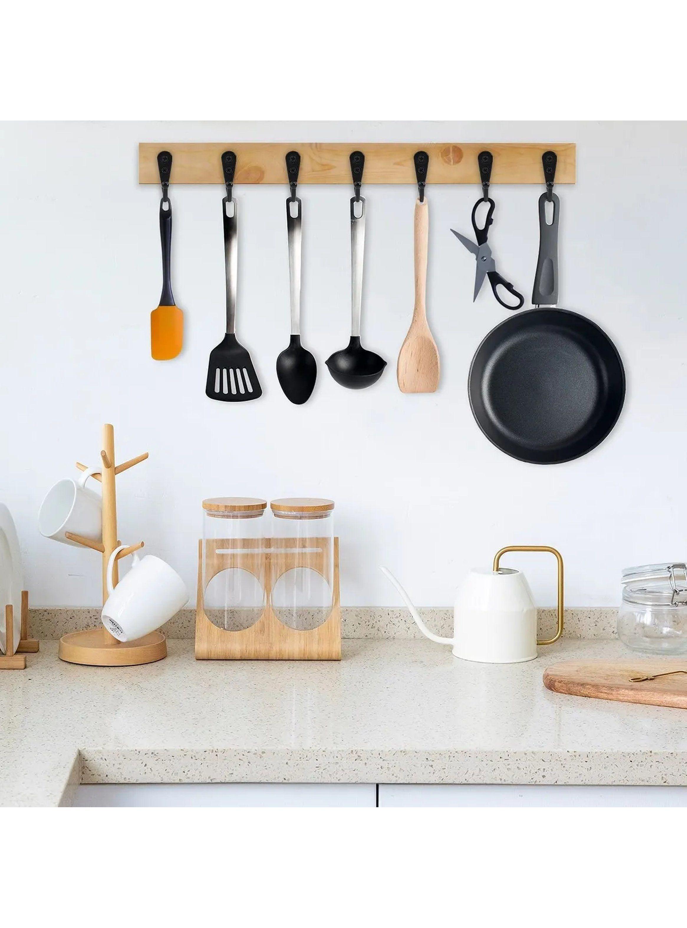 Ganchos de Pared con Tornillos 4.3cm Negro Pack de 30-6