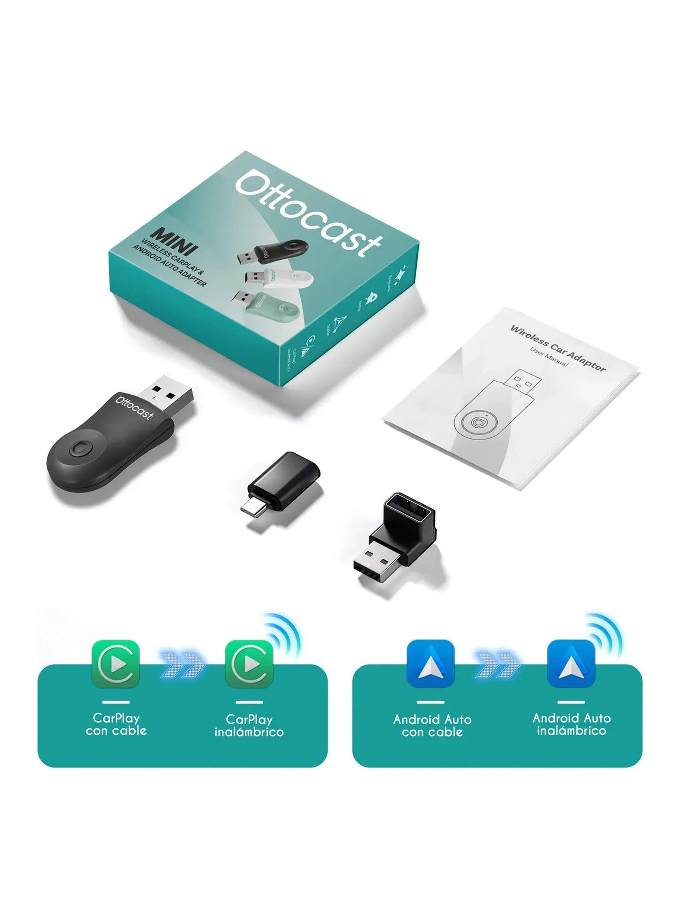 Adaptador USB CarPlay y Android Auto Inalámbrico | Compatible con Automóviles-2
