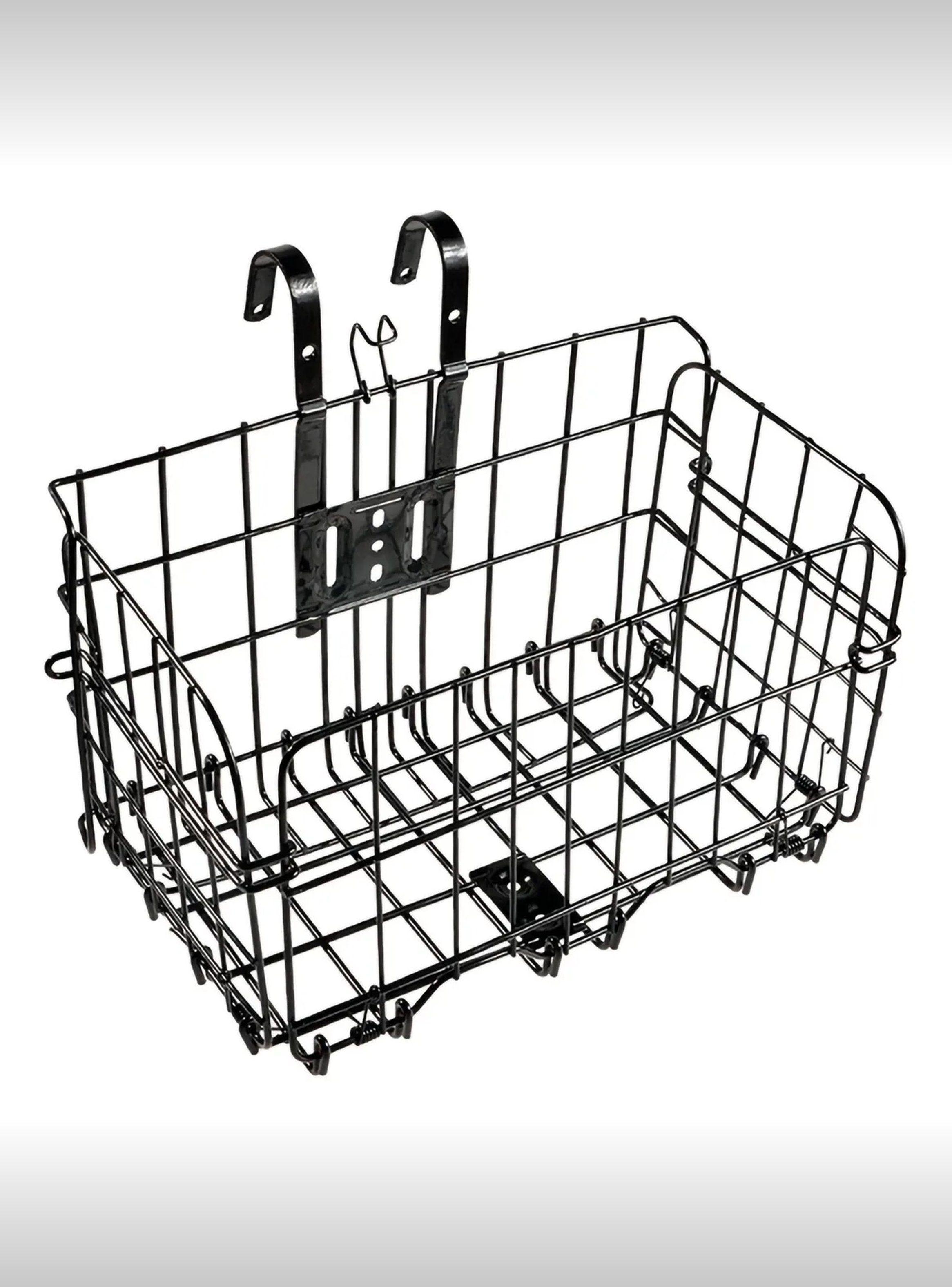 Canasta Plegable para Bicicleta Metálica Negra de Gran Capacidad-0