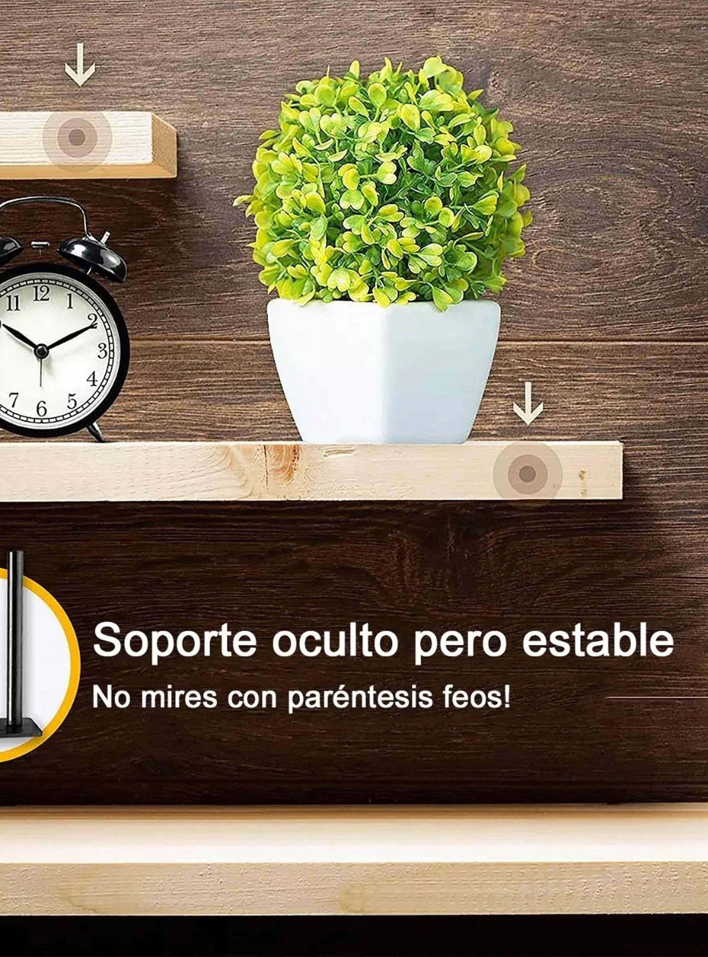 Soportes Flotantes de Metal Negro para Estantes 15cm con Tornillos y Anclajes-3