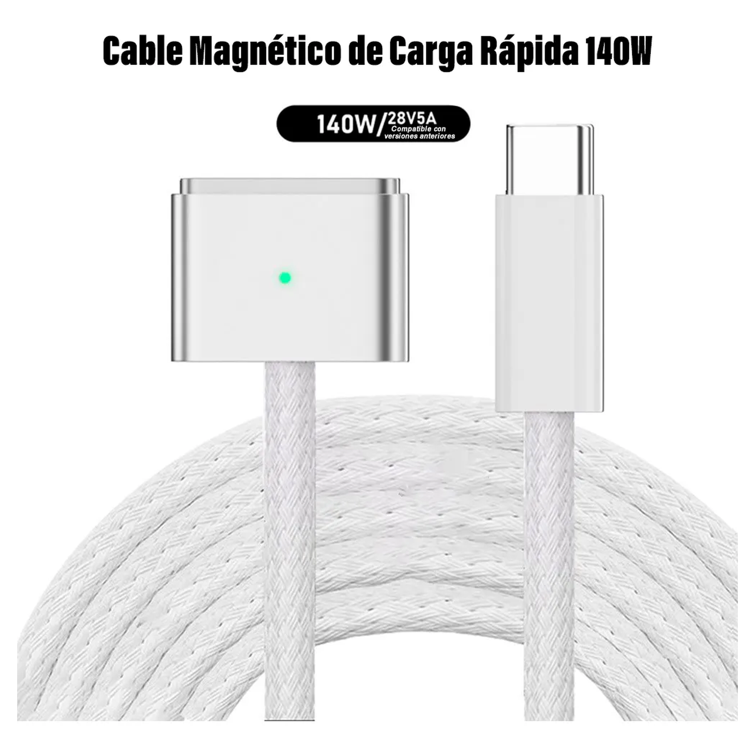 Cable Magnético de Carga Rápida MagSafe 3 USB-C 140W Compatibilidad MacBook-3
