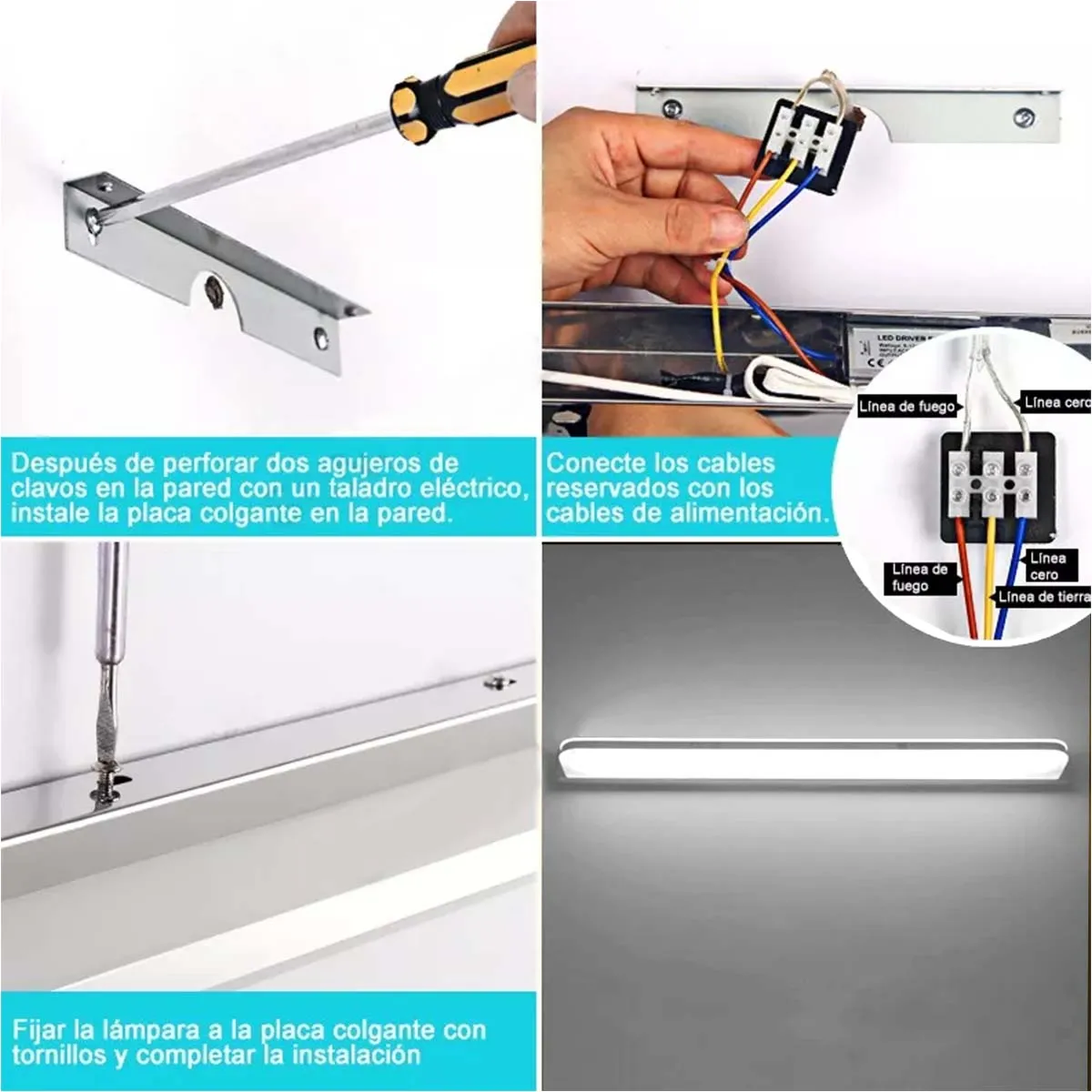Lámpara de Pared Ajustable Acero Inoxidable Acrílico Luz LED-5