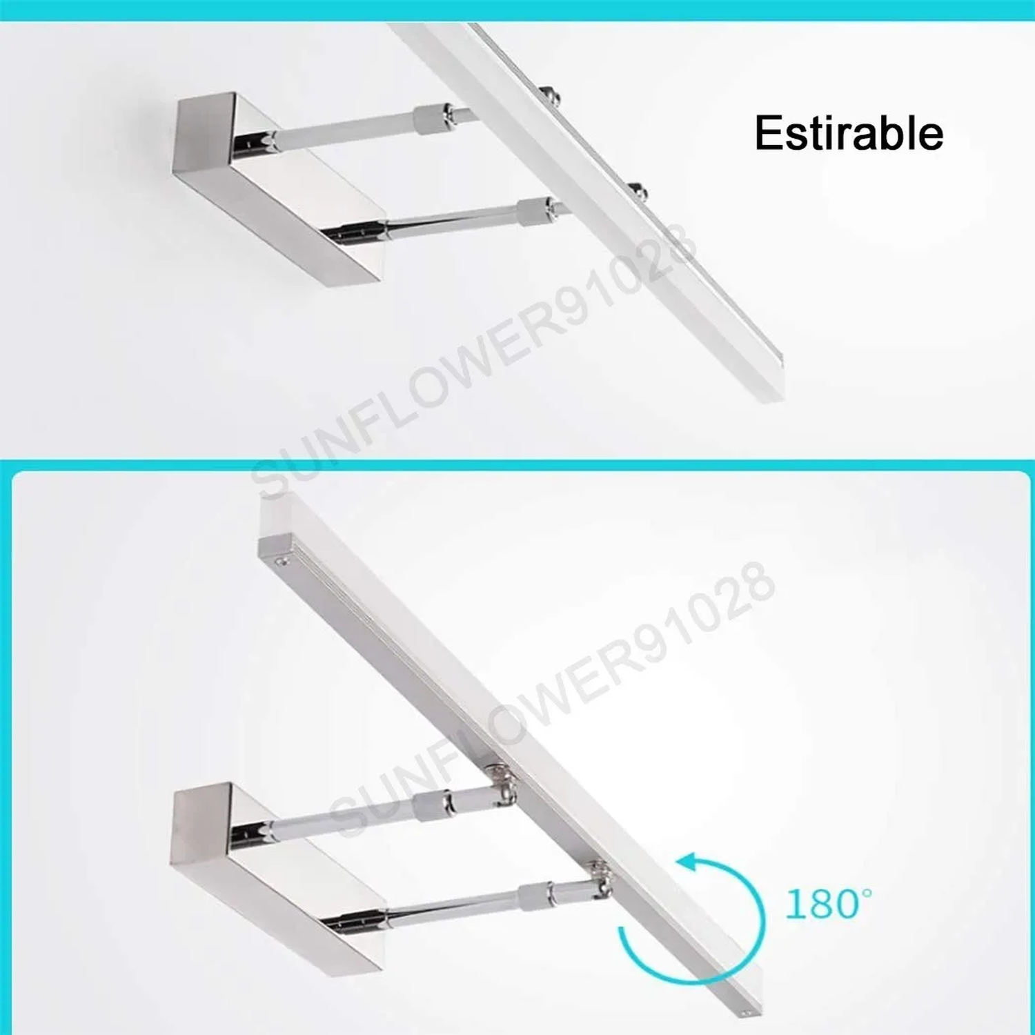 Lámpara de Pared Ajustable Acero Inoxidable Acrílico Luz LED-6