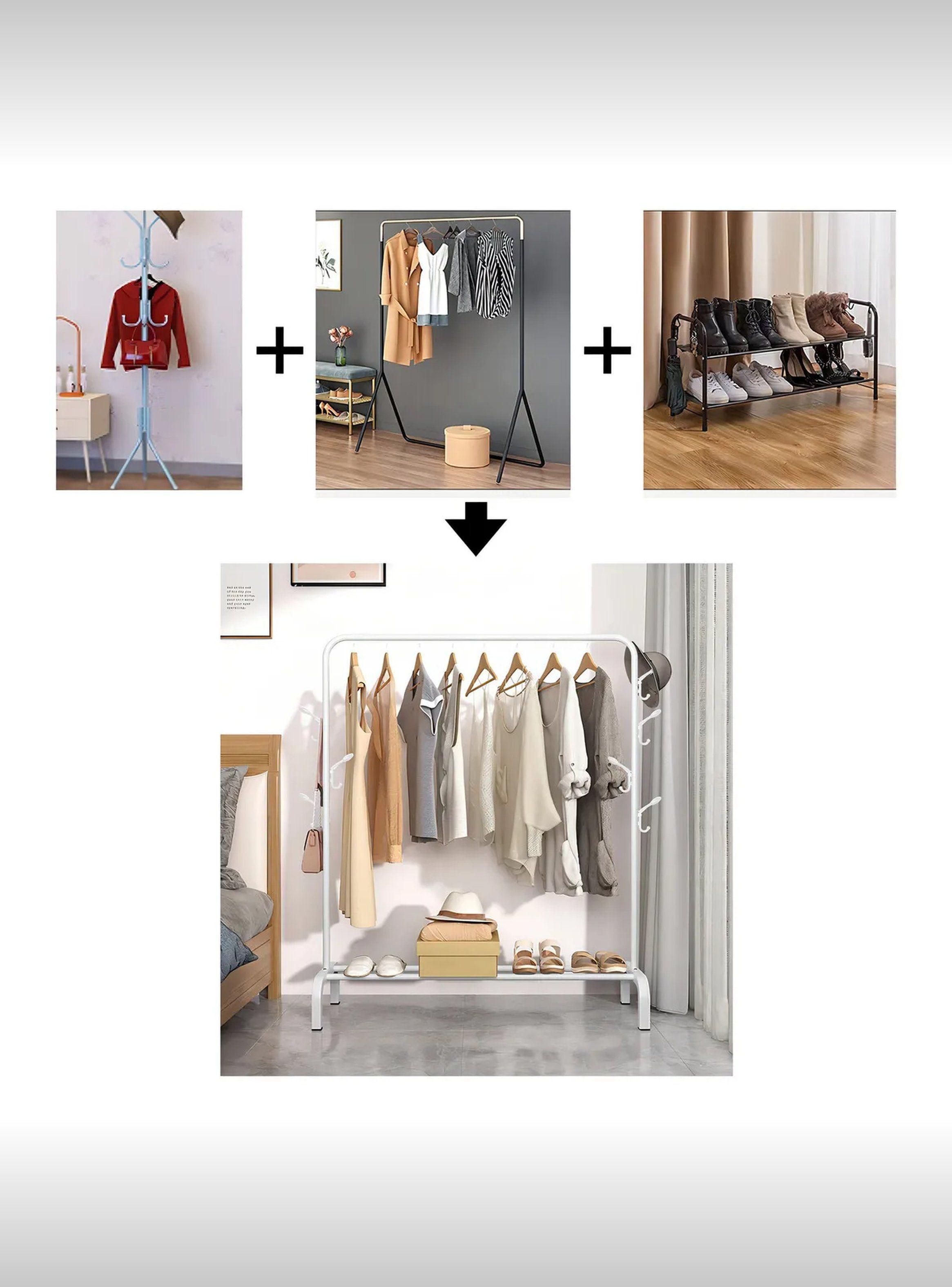 Perchero Metálico Multifuncional Resistente 25mm con Ganchos Laterales-3