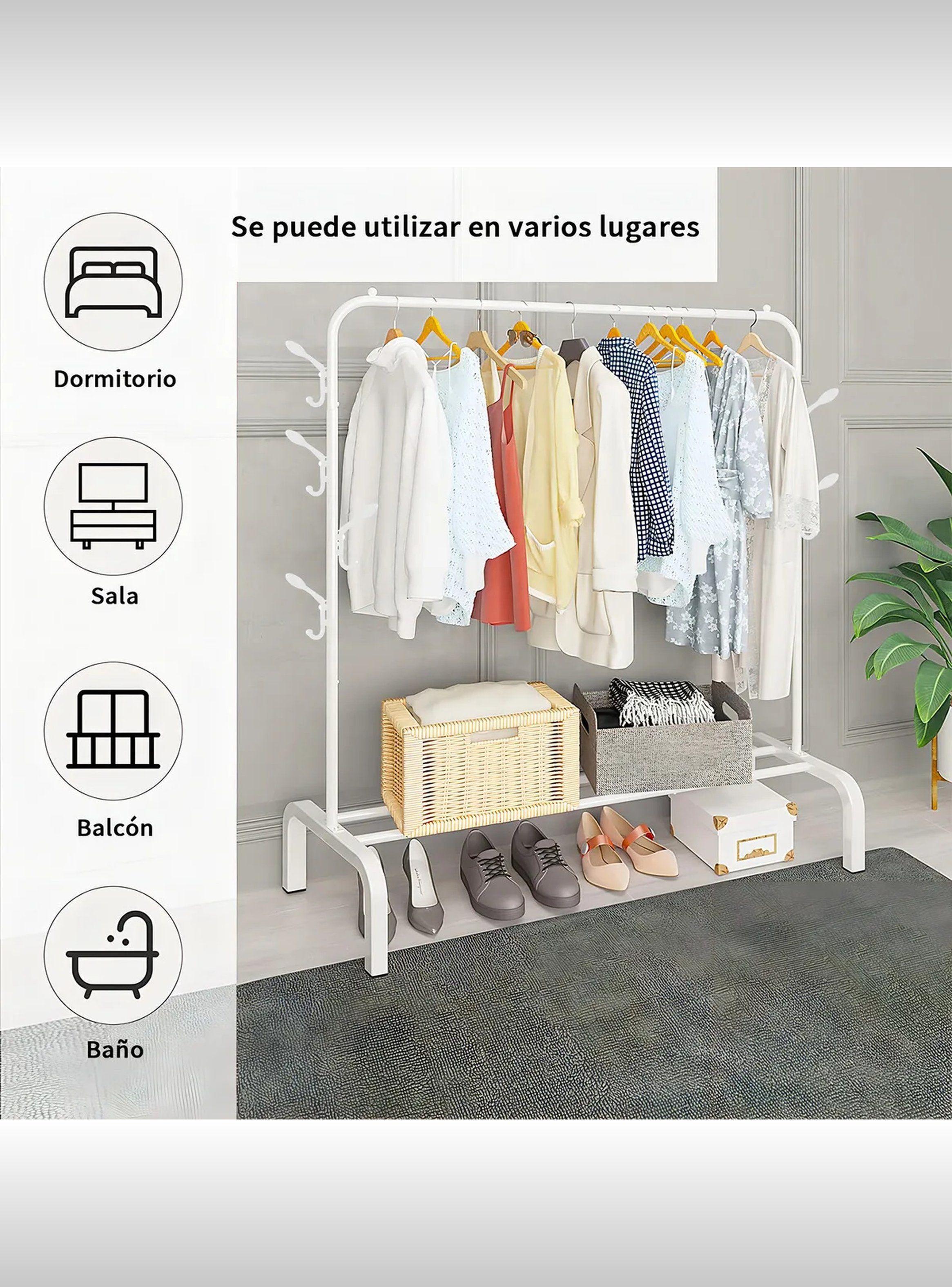 Perchero Metálico Multifuncional Resistente 25mm con Ganchos Laterales-5