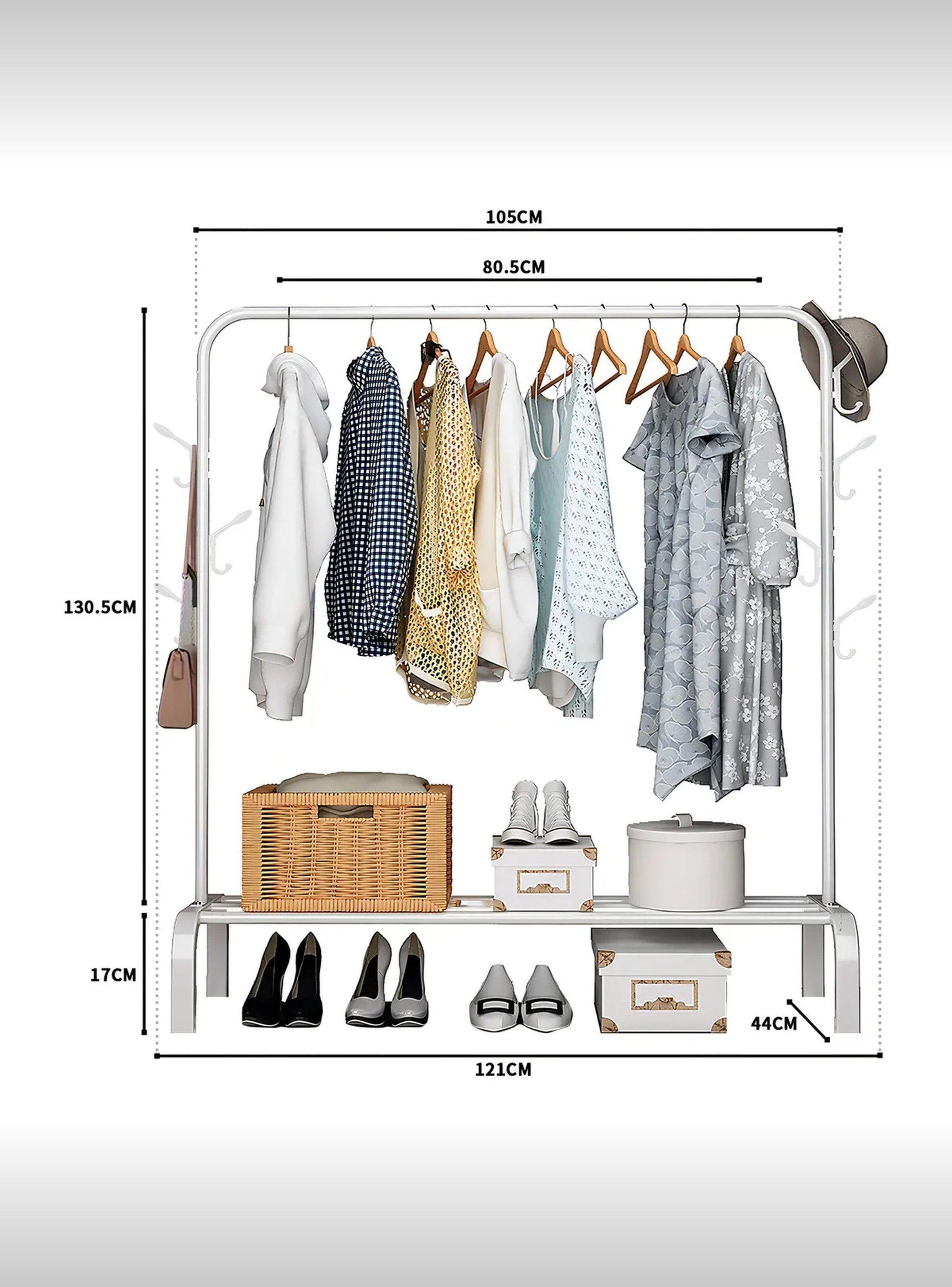 Perchero Metálico Multifuncional Resistente 25mm con Ganchos Laterales-7