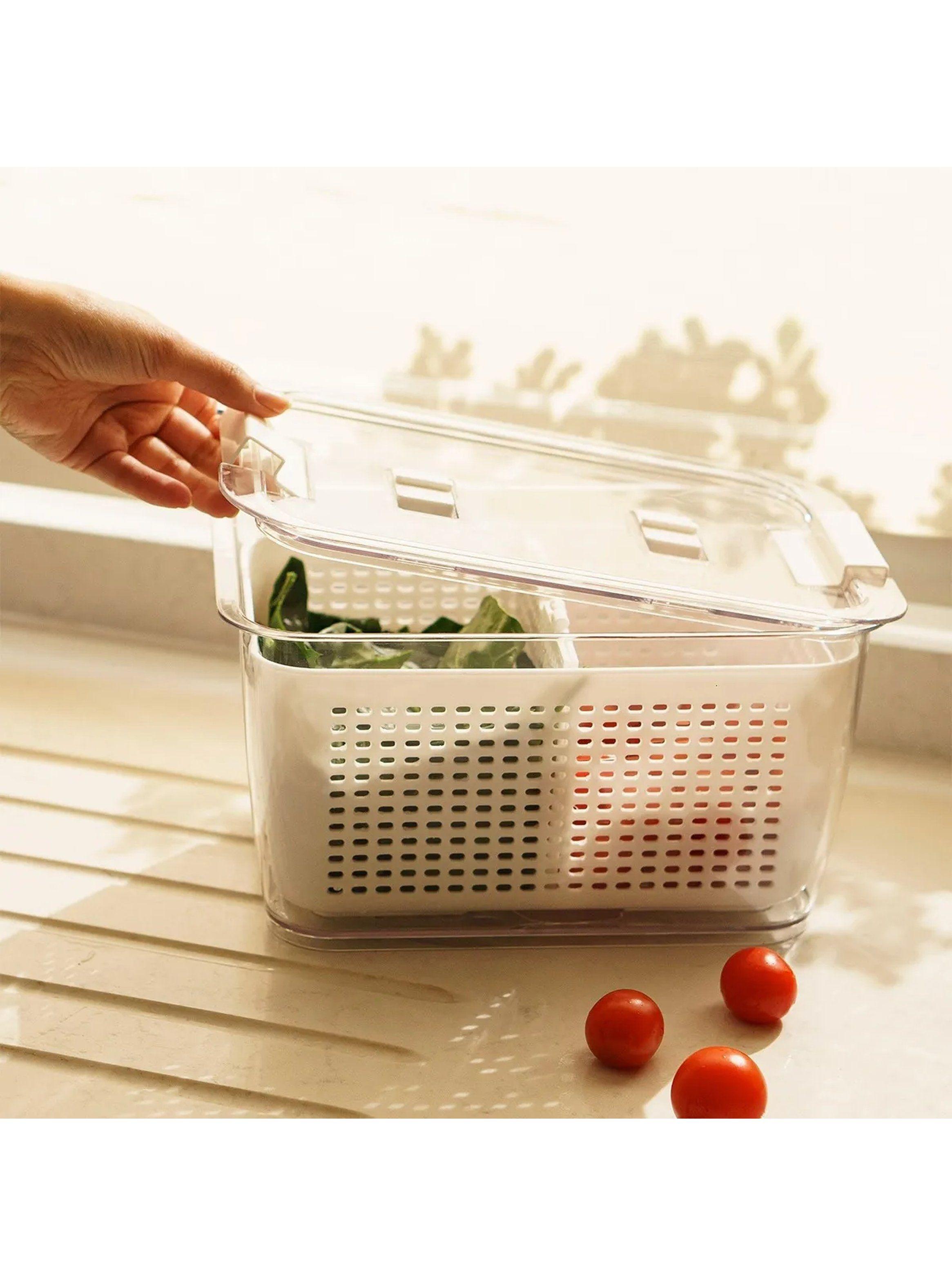 Caja Organizadora de Alimentos Transparente Plástica Con Tapa-1