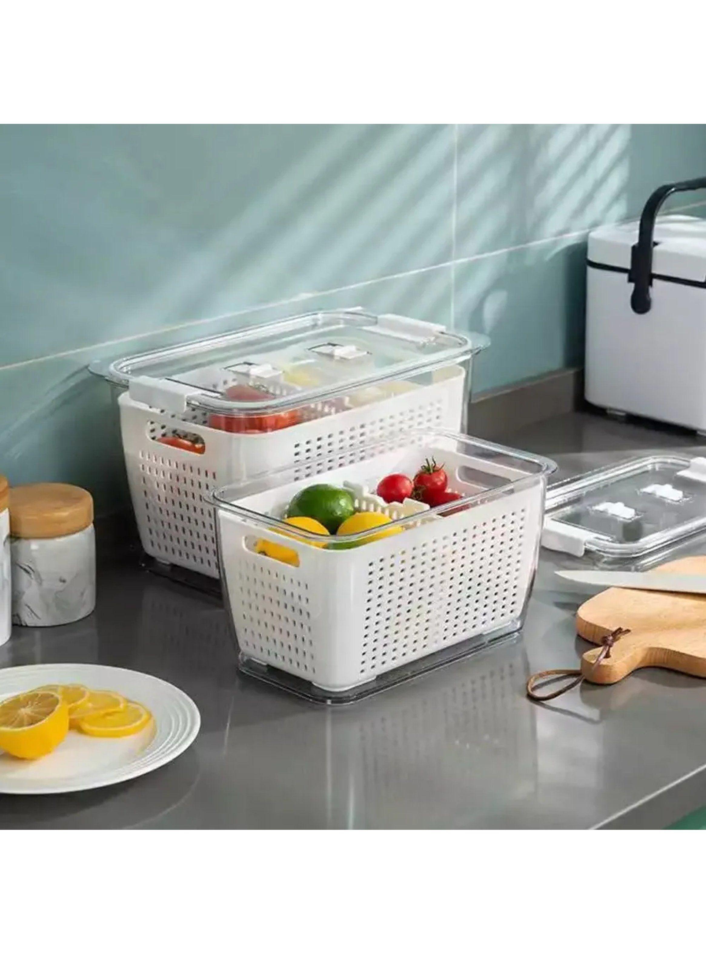 Caja Organizadora de Alimentos Transparente Plástica Con Tapa-2