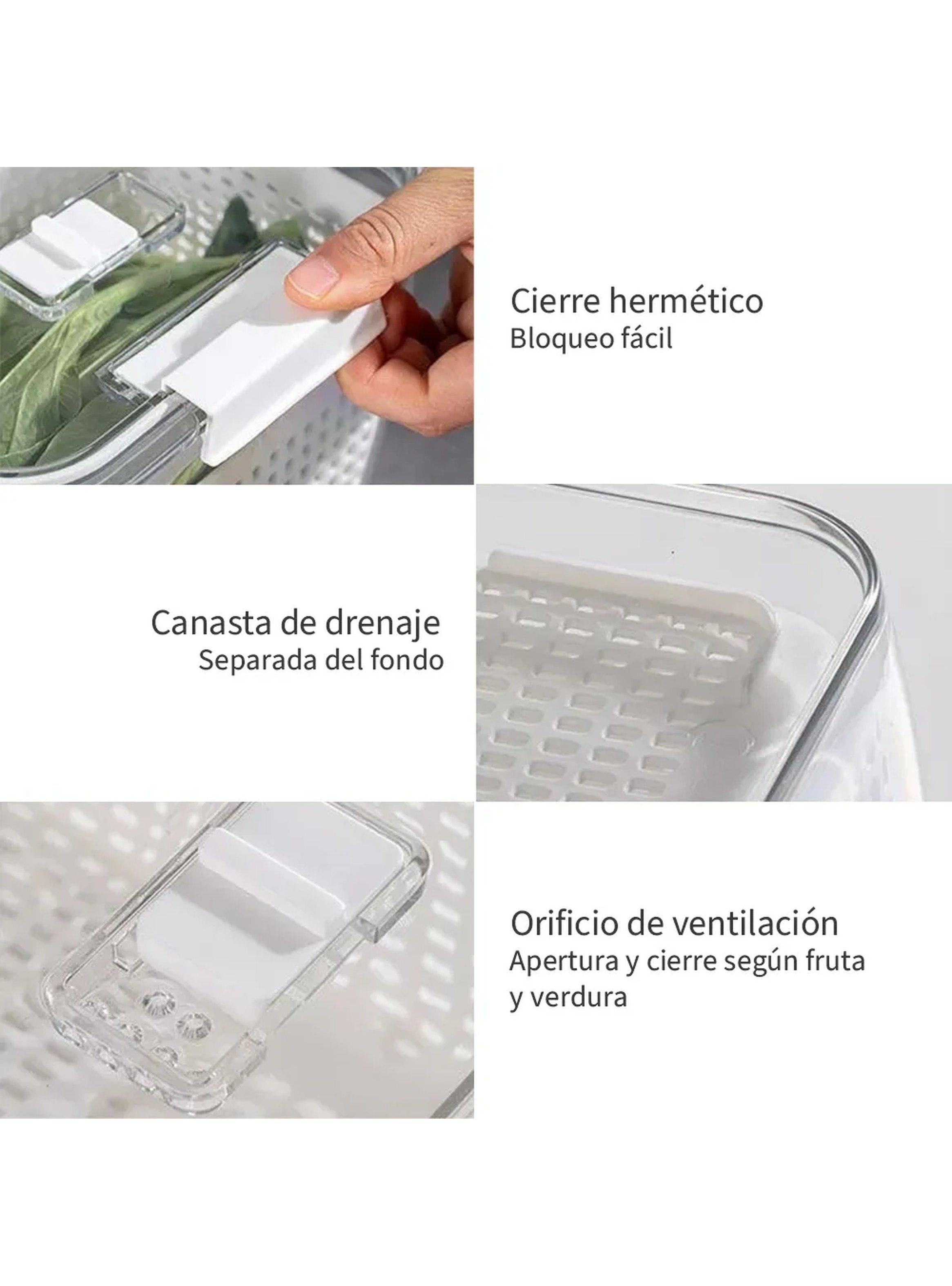 Caja Organizadora de Alimentos Transparente Plástica Con Tapa-6