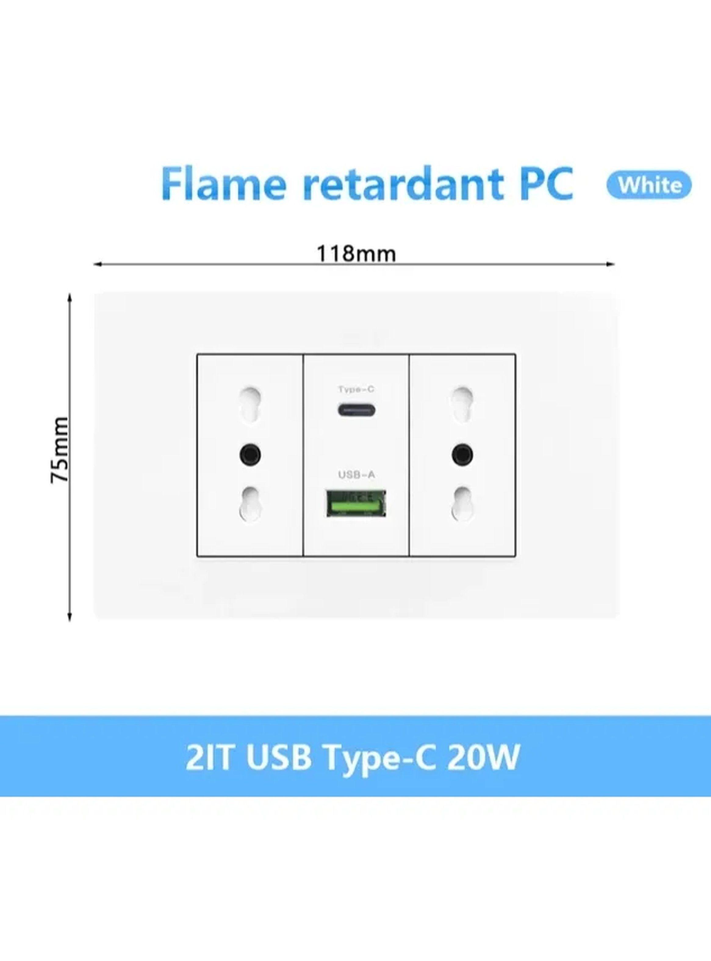 Enchufe de Pared 2IT con USB Tipo-C 20W Blanco-2