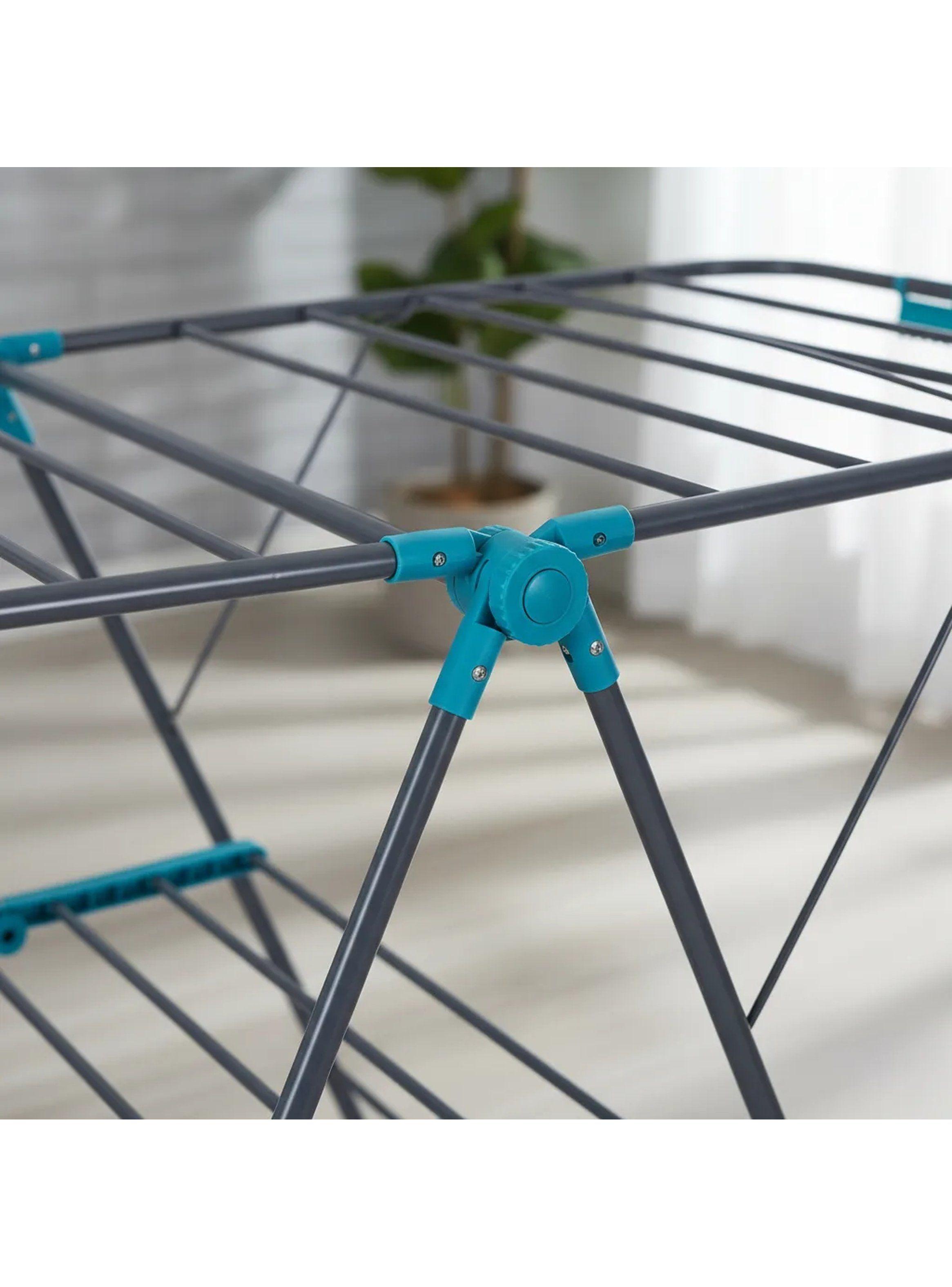 Tendedero Plegable Metálico Ajustable Azul-2