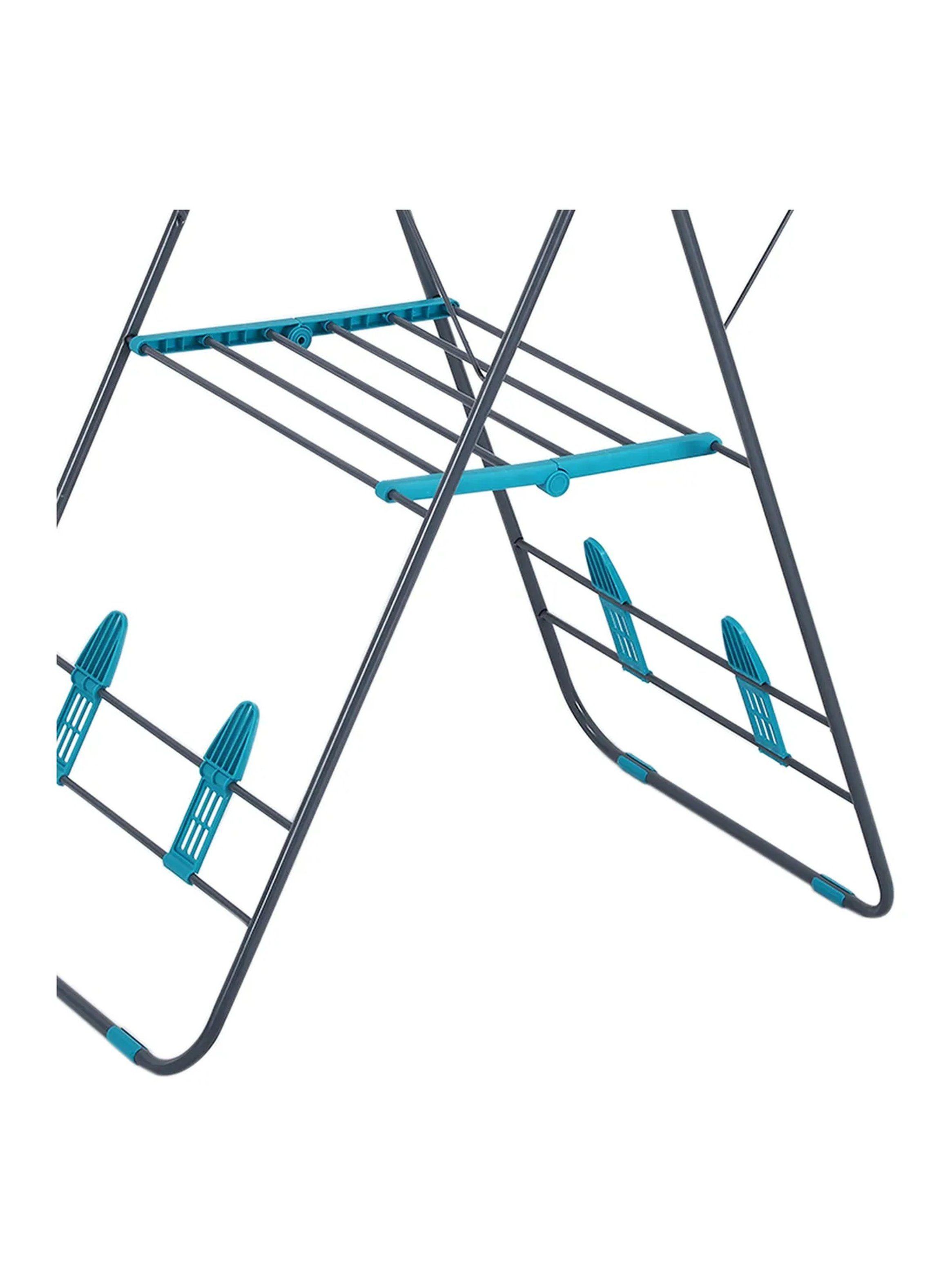 Tendedero Plegable Metálico Ajustable Azul-4