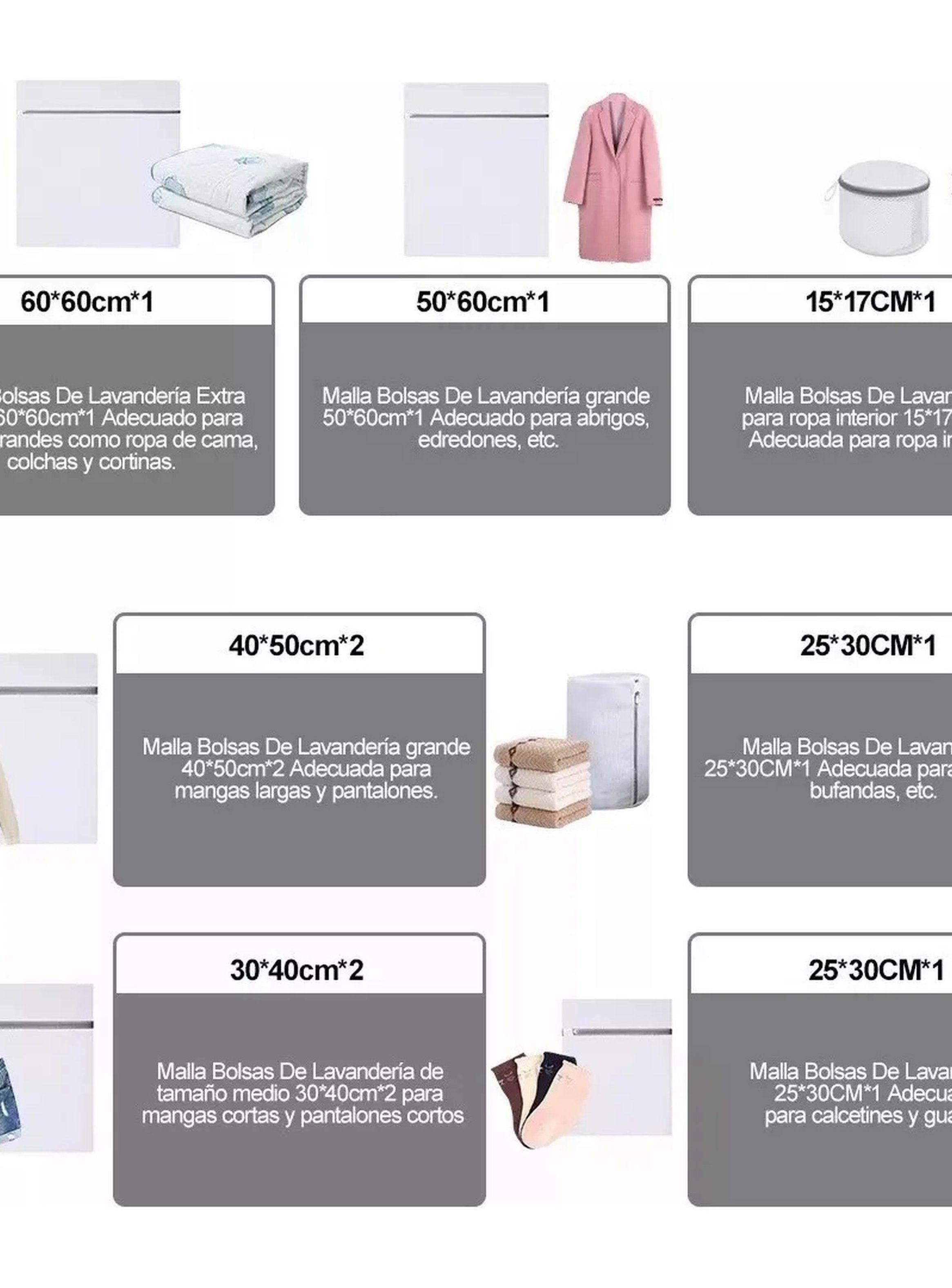 Bolsas de Lavandería de Malla Reutilizable Blanco Varios Tamaños-2