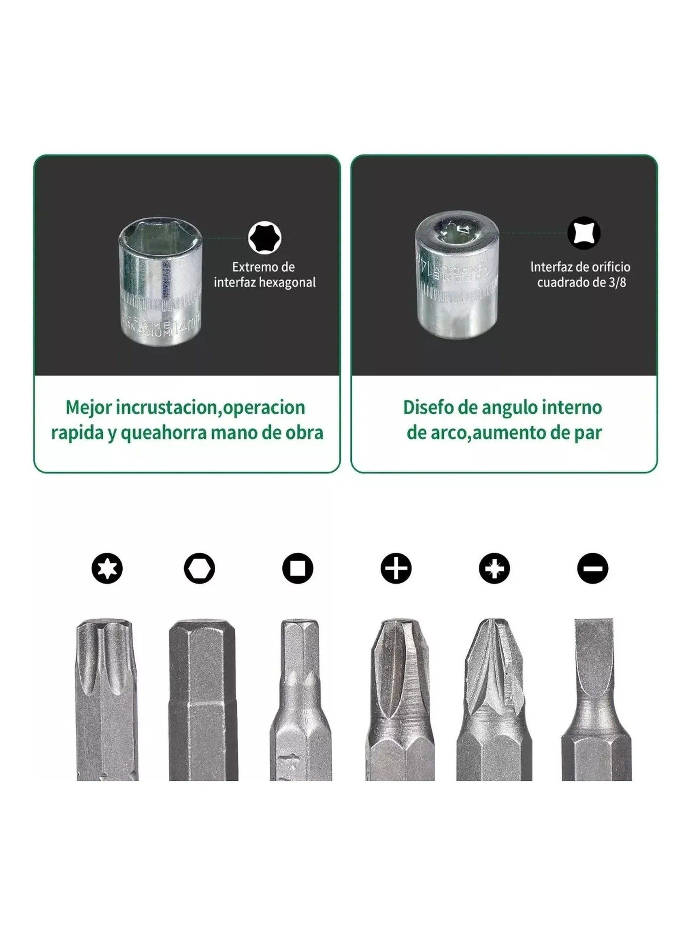 Juego de Llaves de Vaso 46 Piezas Acero Cromo Vanadio-1