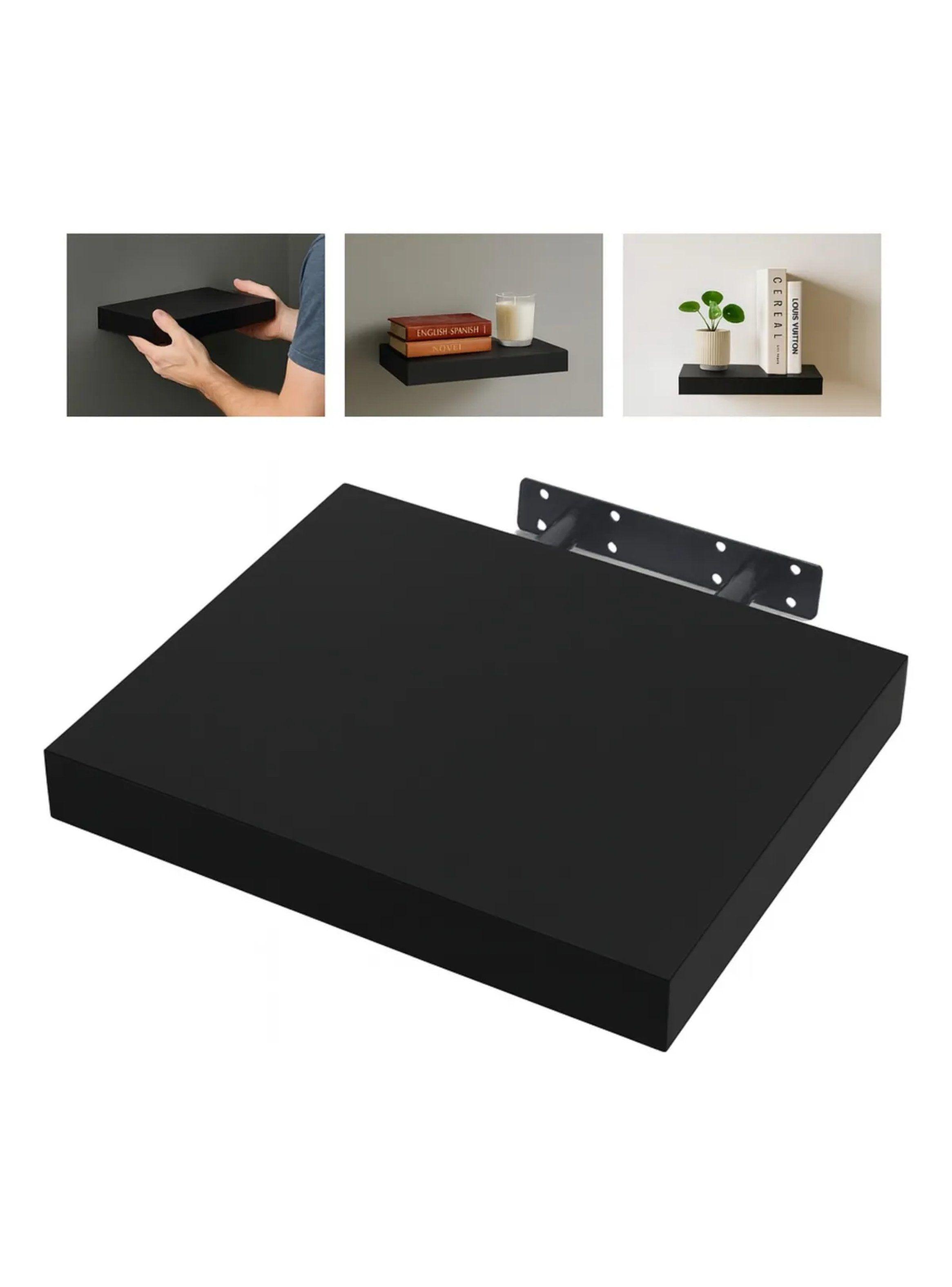 Estante Flotante Rectangular 30x25x3.8 cm Negro-0