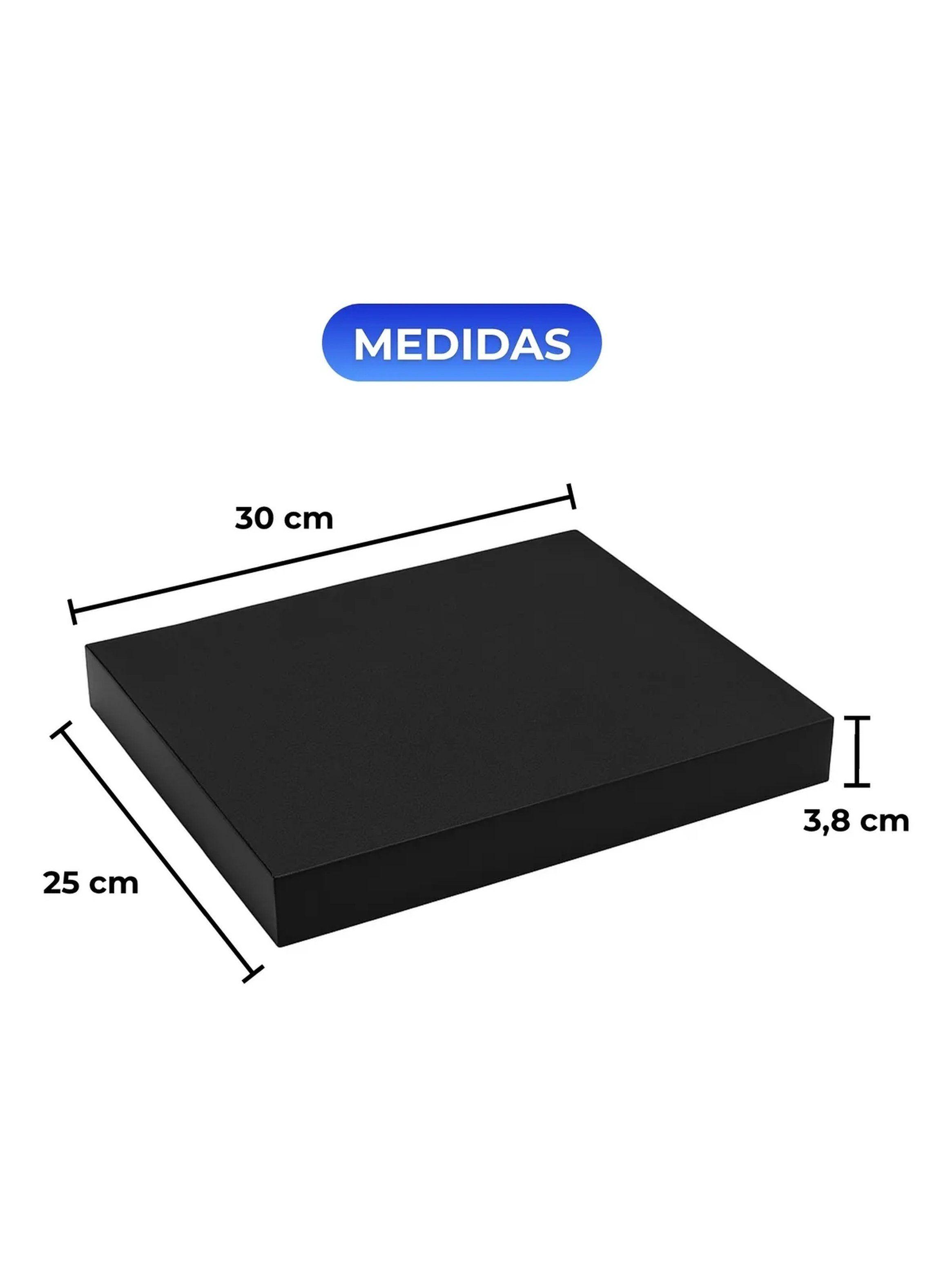 Estante Flotante Rectangular 30x25x3.8 cm Negro-2