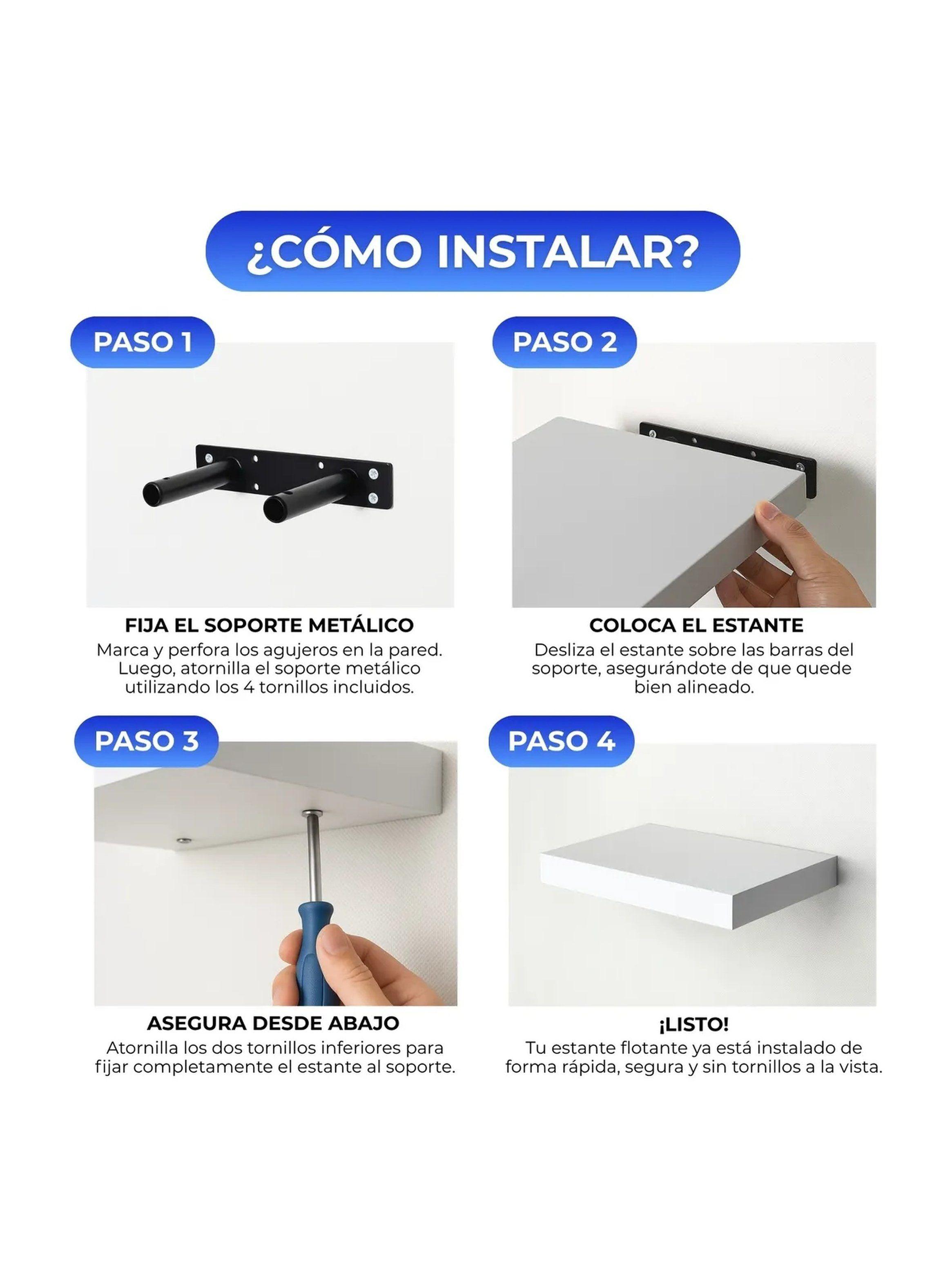 Estante Flotante Rectangular 30x25x3.8 cm Negro-5