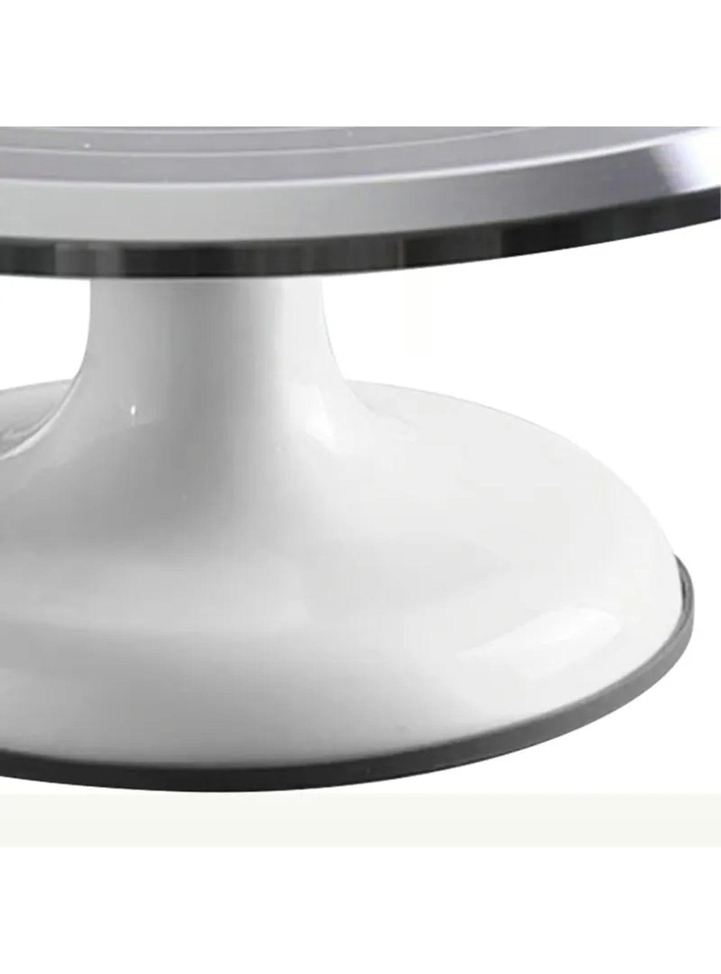 Base Giratoria Para Decoración de Tortas 31 cm Aluminio Plata-3