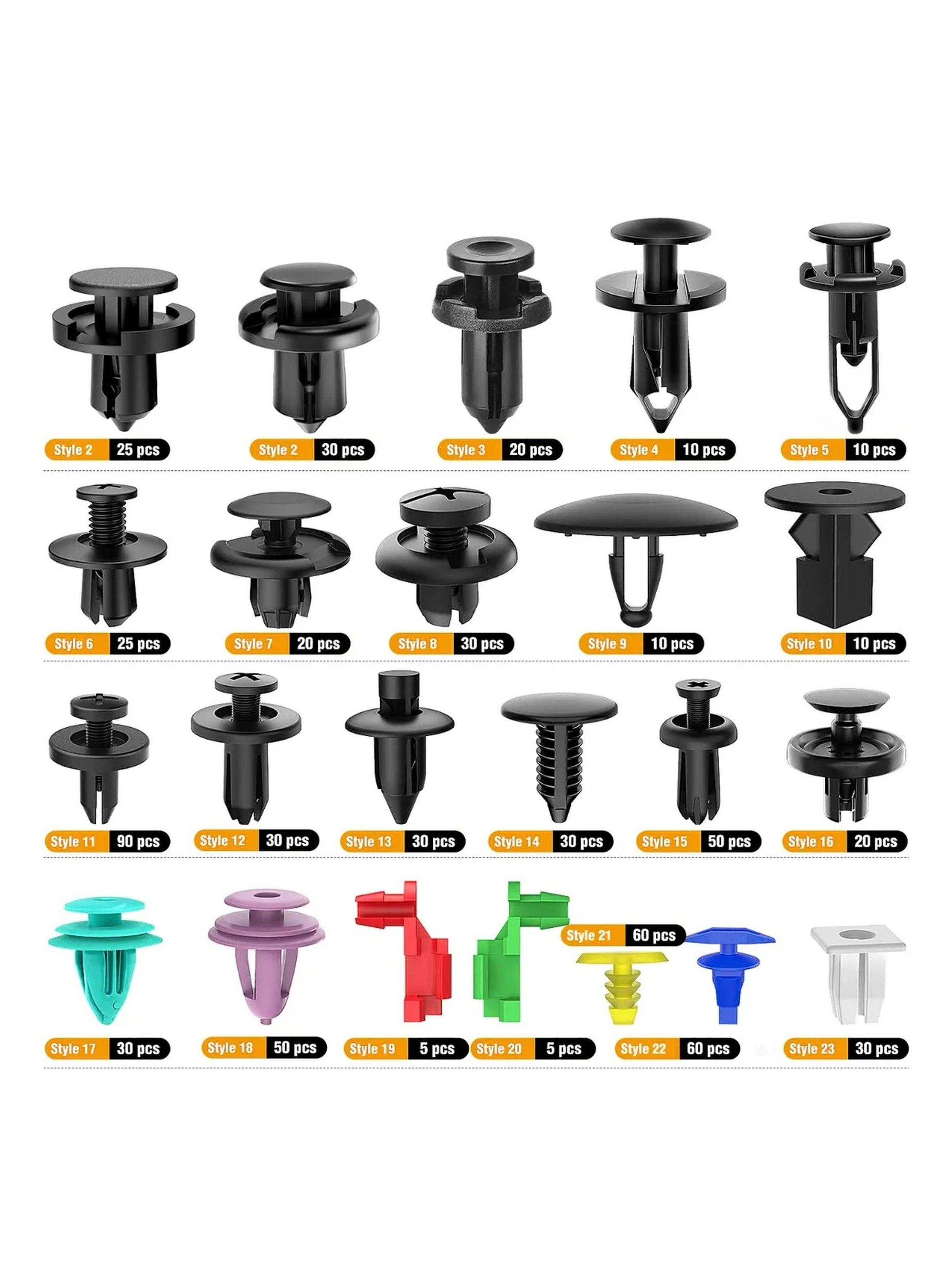 Kit de Sujetadores Plásticos Automotrices 415 Piezas con Herramientas-3