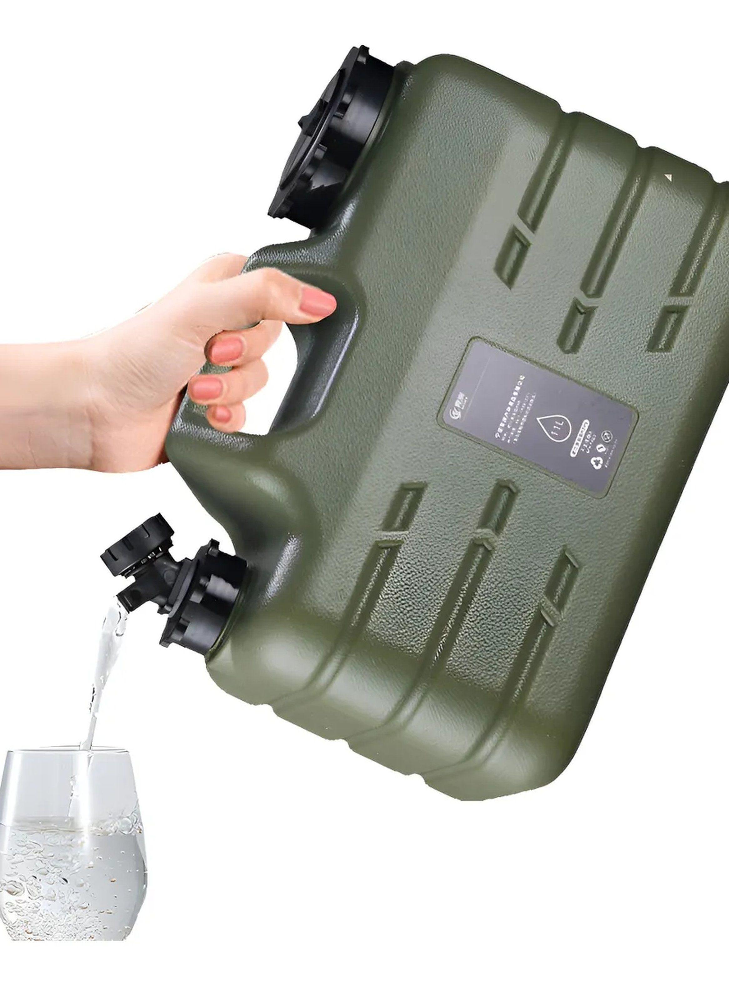 Contenedor de Agua Portátil 5L Verde Manija Grifo Camping-0