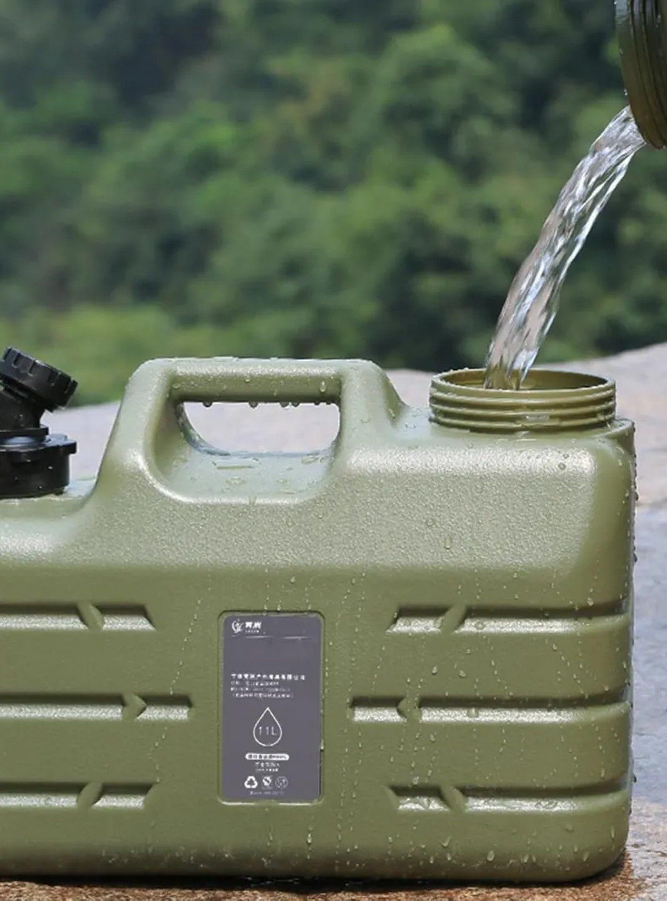 Contenedor de Agua Portátil 5L Verde Manija Grifo Camping-5