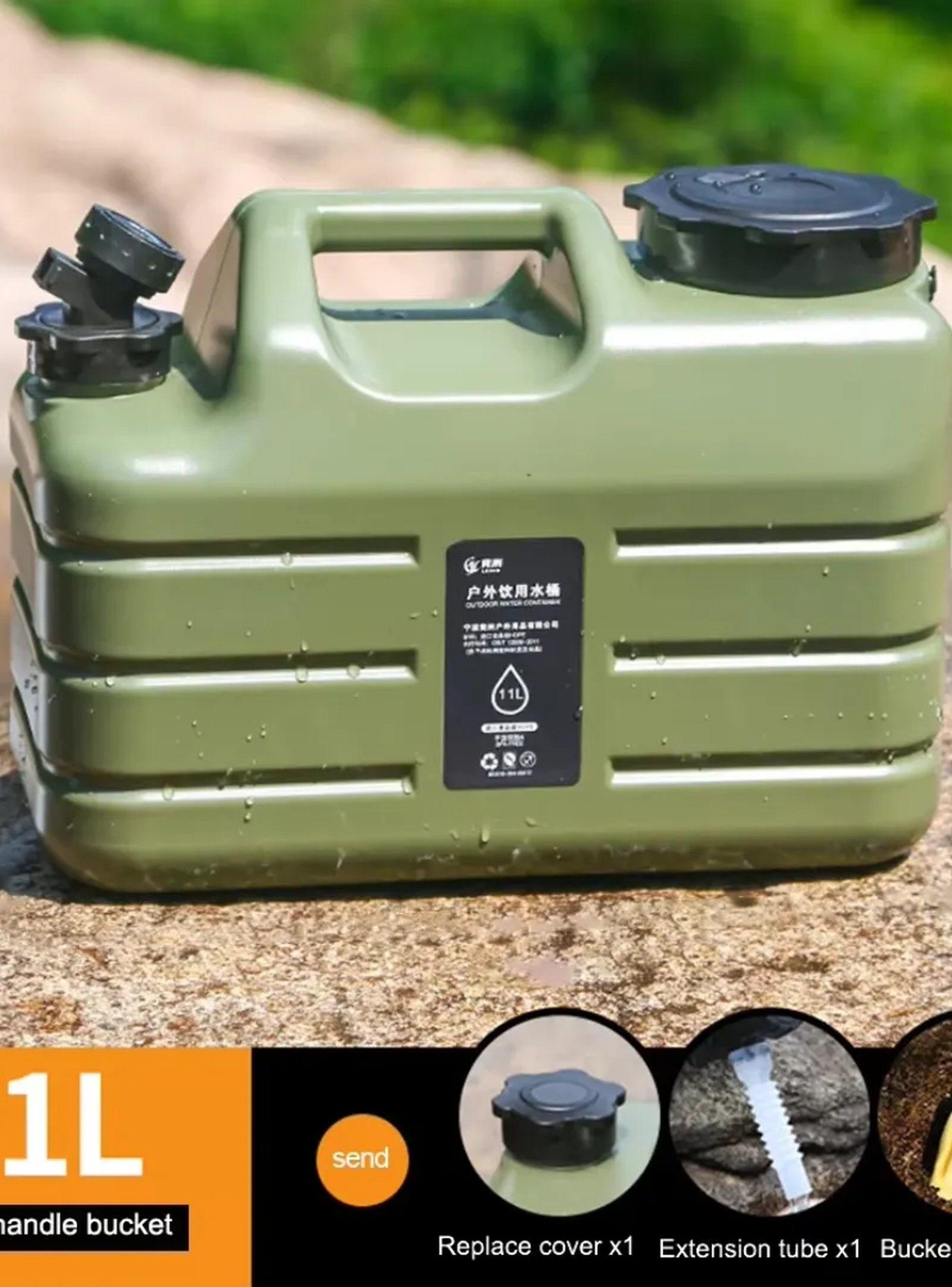 Contenedor de Agua Portátil 5L Verde Manija Grifo Camping-6