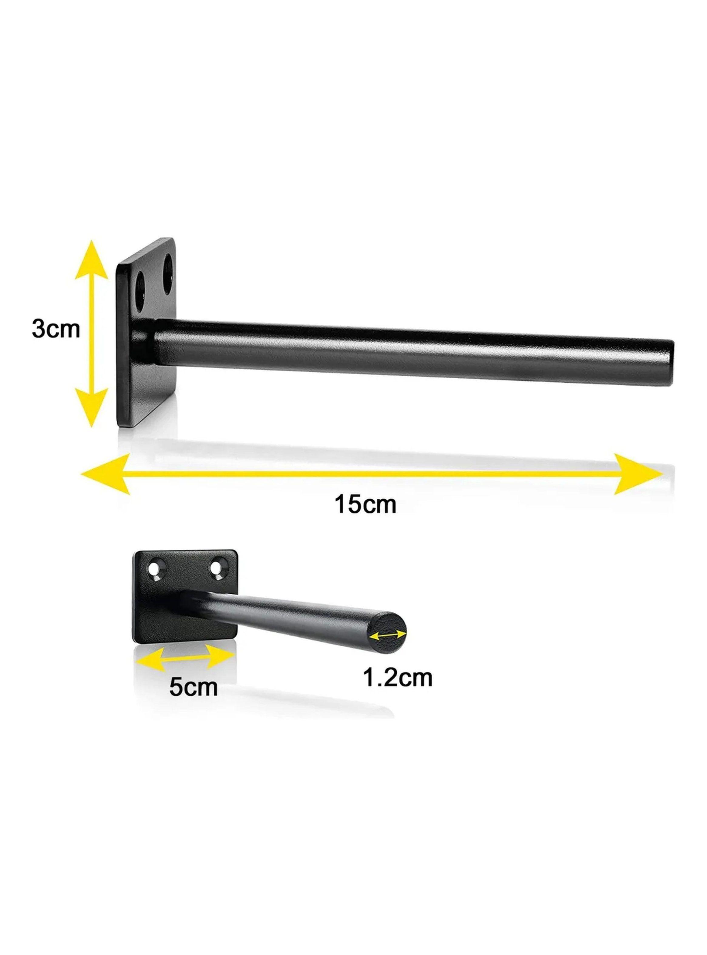 Soportes Flotantes para Estanterías Metálicos Negro 16 Piezas-1