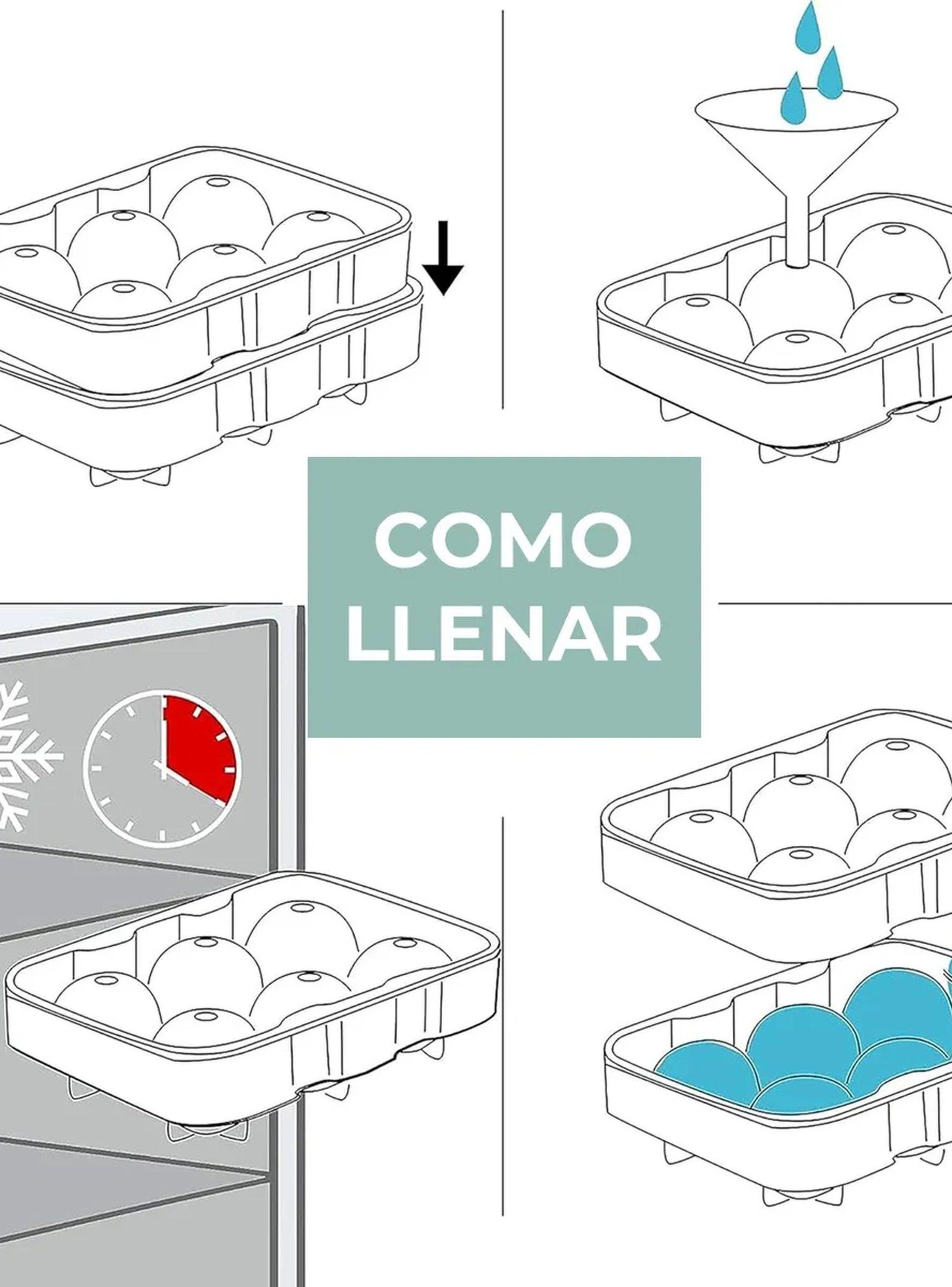 Molde de Silicona Flexible 4 Cubos de Hielo en Forma de Calavera-3