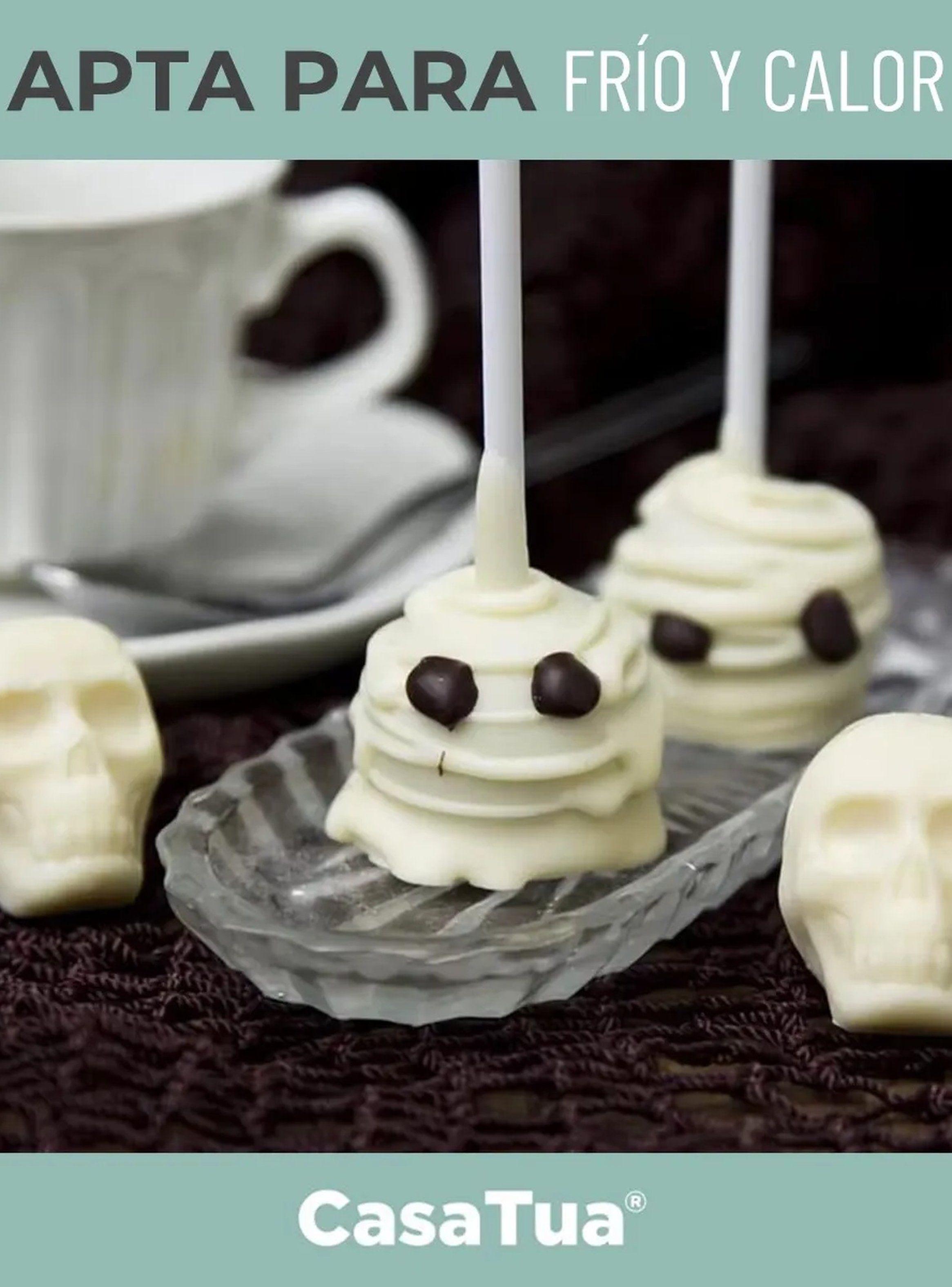 Molde de Silicona Flexible 4 Cubos de Hielo en Forma de Calavera-5