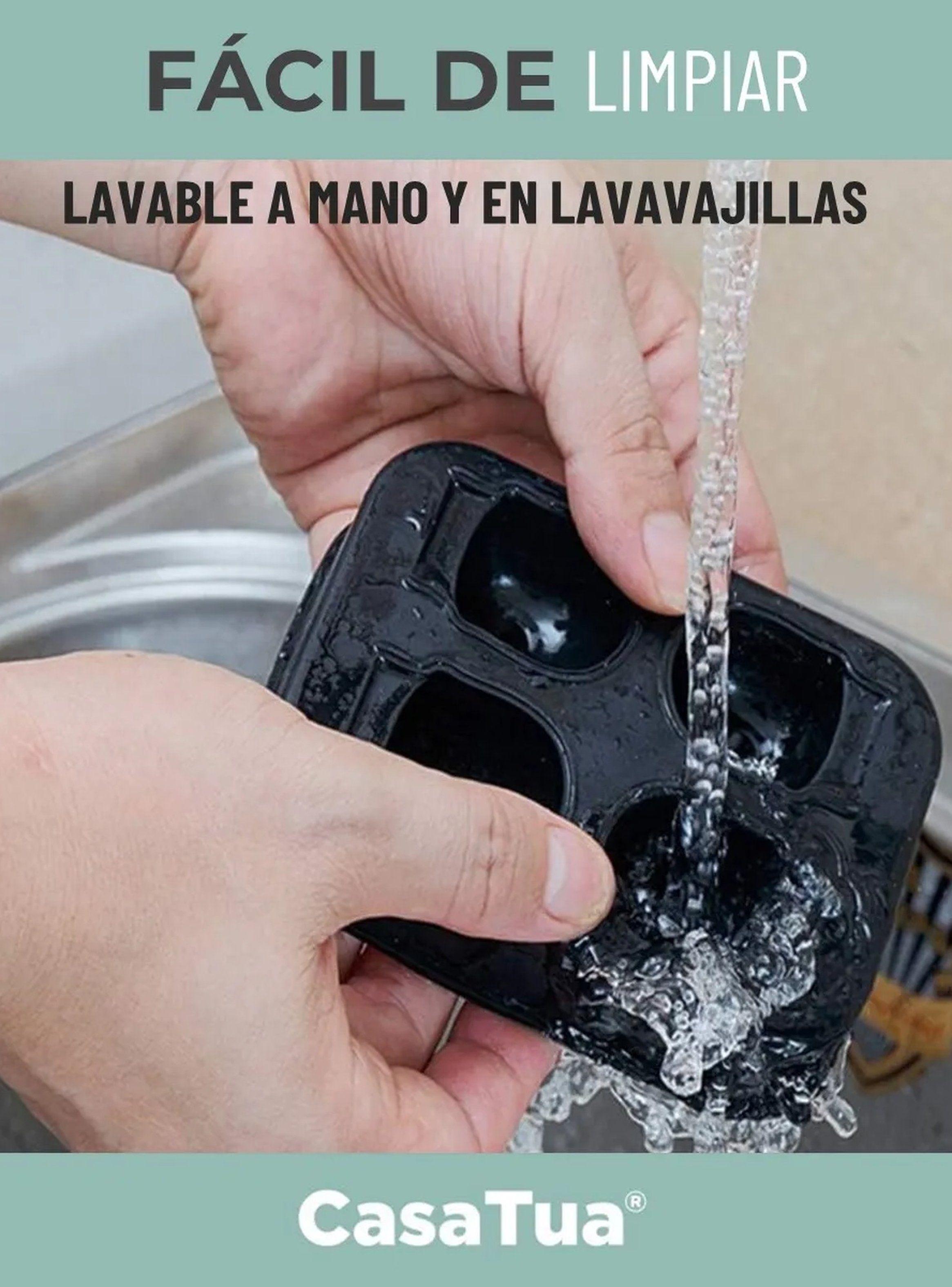 Molde de Silicona Flexible 4 Cubos de Hielo en Forma de Calavera-6