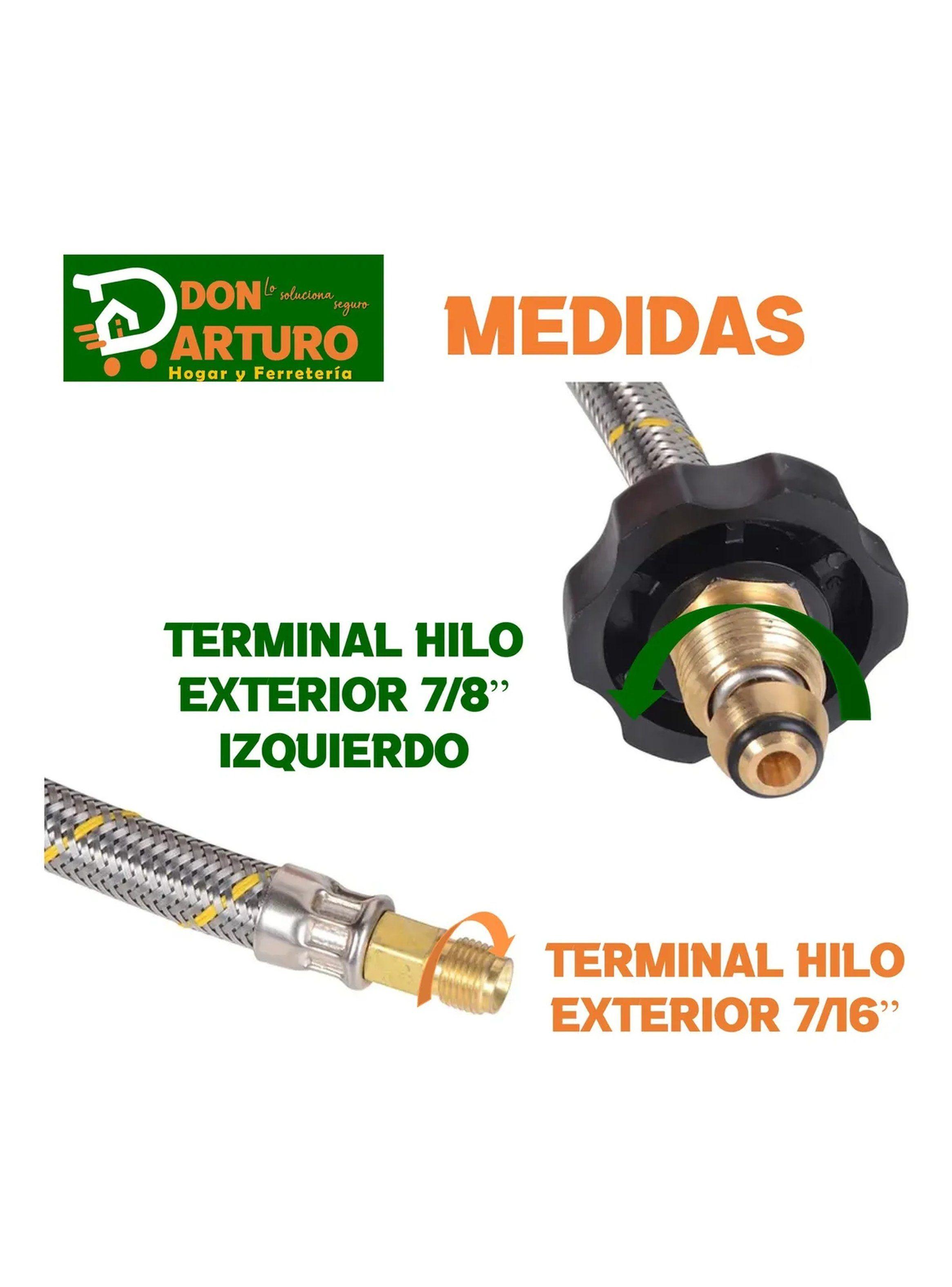 Manguera Flexible para Gas 45 Kgs Certificación SEC 60 Cm 7/8” x 7/16”-4