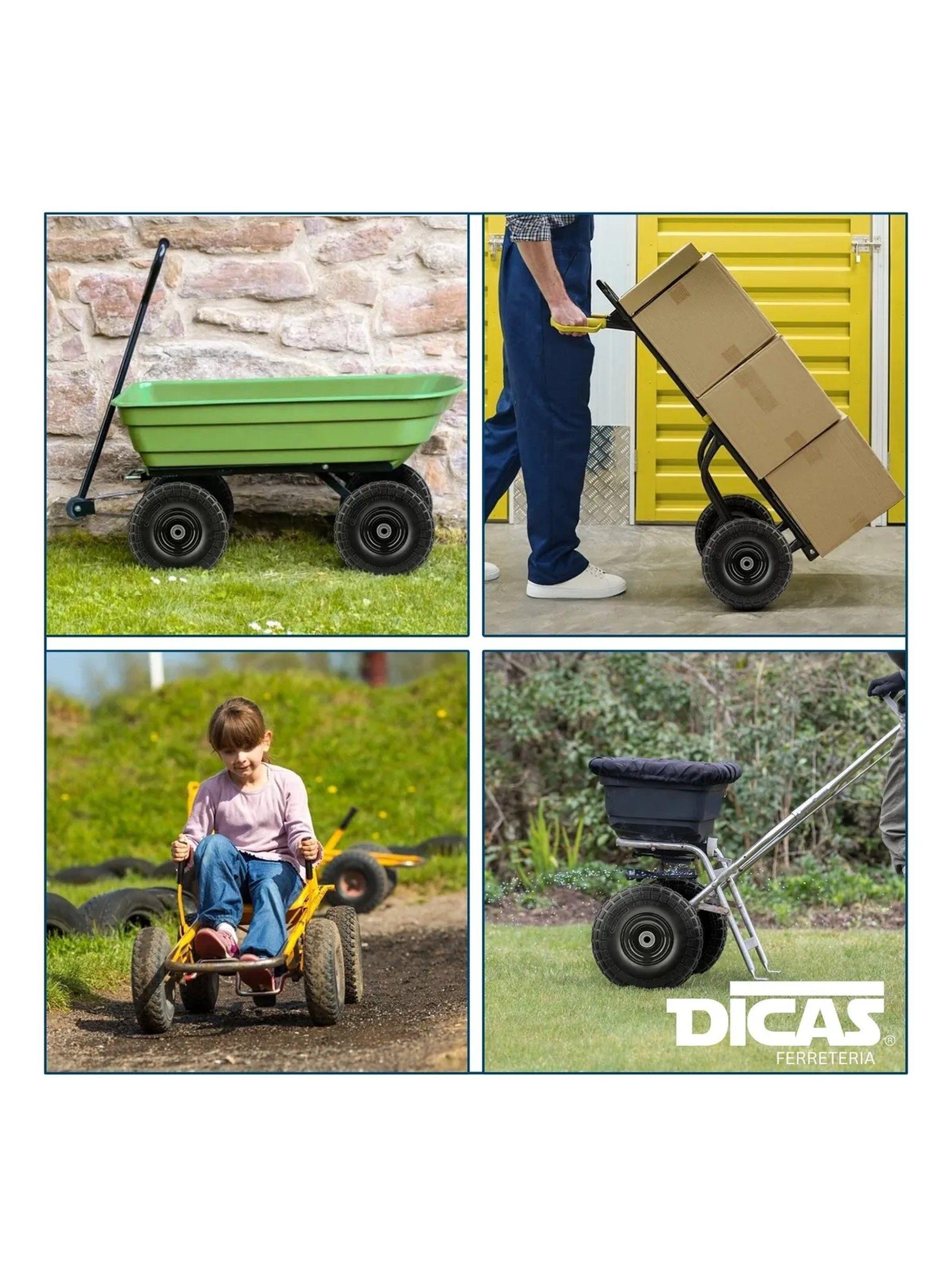 Rueda Neumática Repuesto 10" Caucho Negro-5