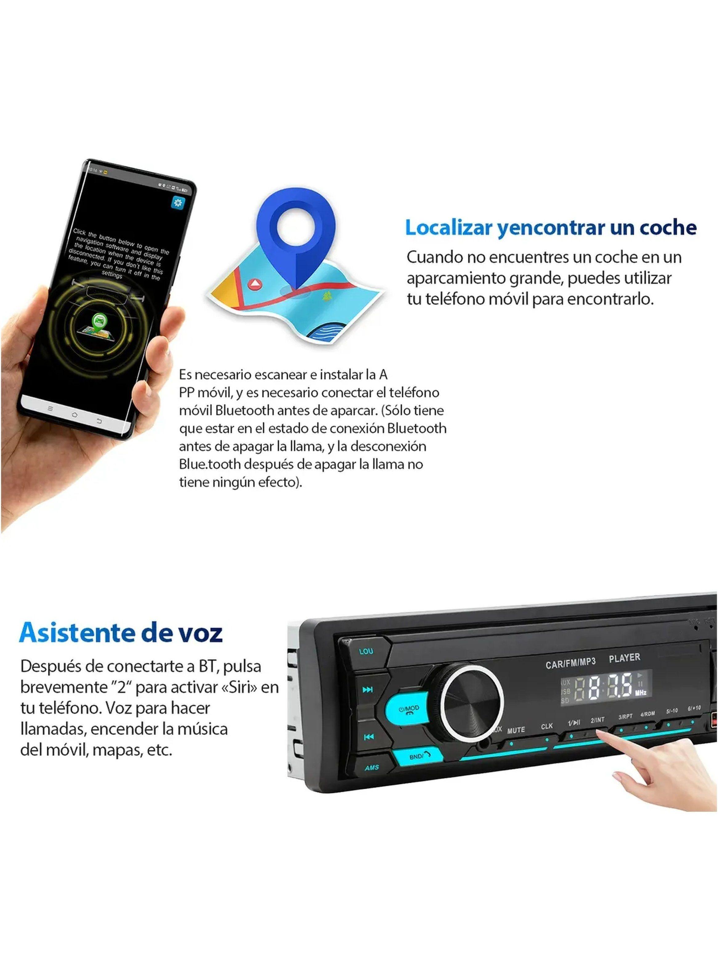 Reproductor MP3 para Auto Bluetooth Control Remoto Luz LED Multicolor-3