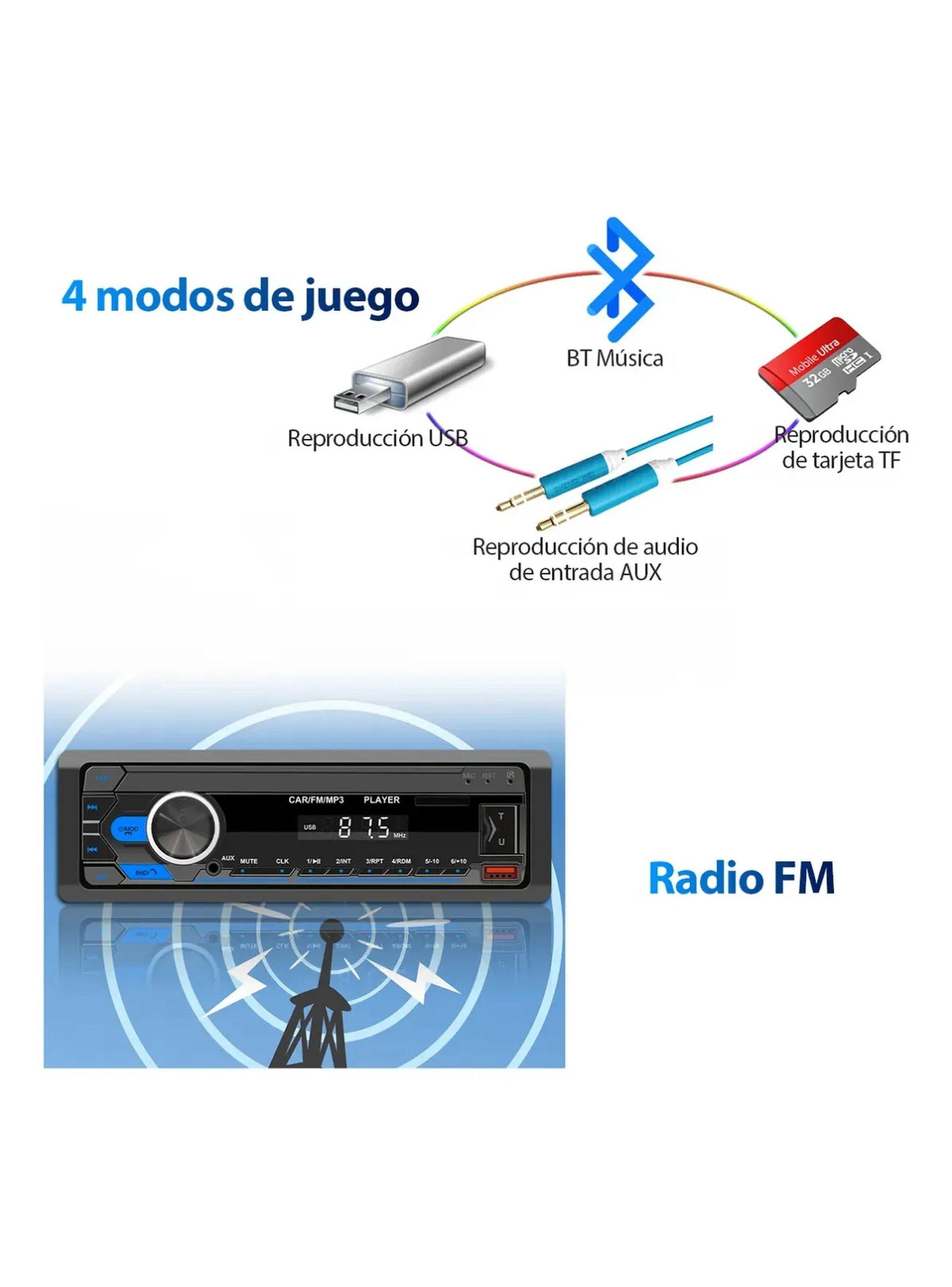 Reproductor MP3 para Auto Bluetooth Control Remoto Luz LED Multicolor-6