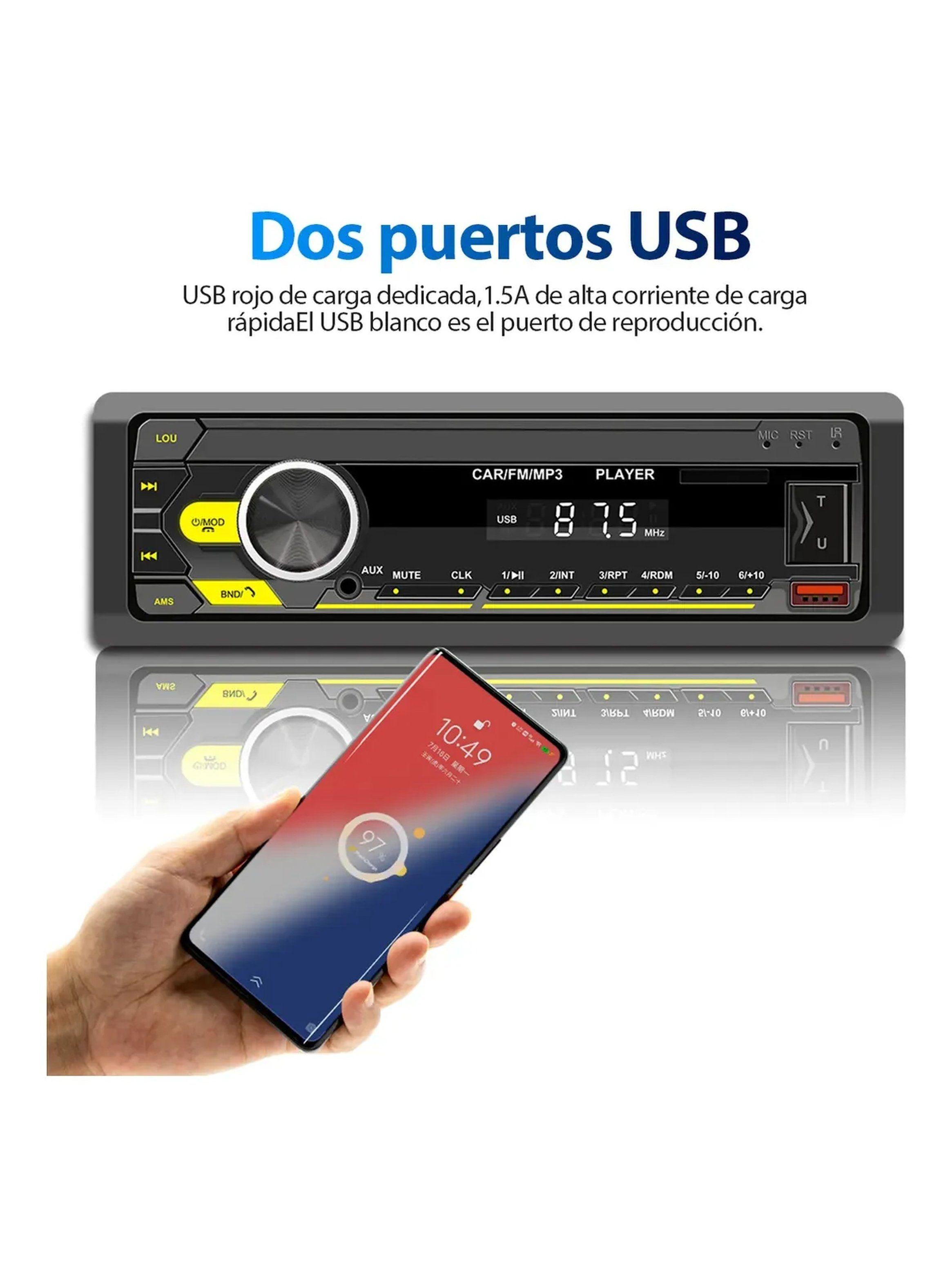 Reproductor MP3 para Auto Bluetooth Control Remoto Luz LED Multicolor-7