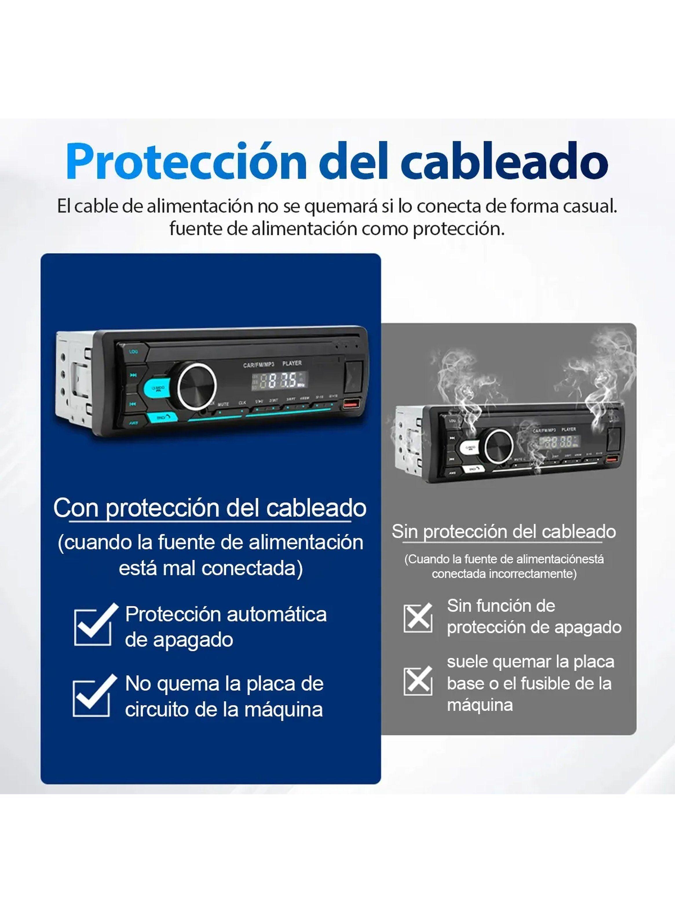 Reproductor MP3 para Auto Bluetooth Control Remoto Luz LED Multicolor-9