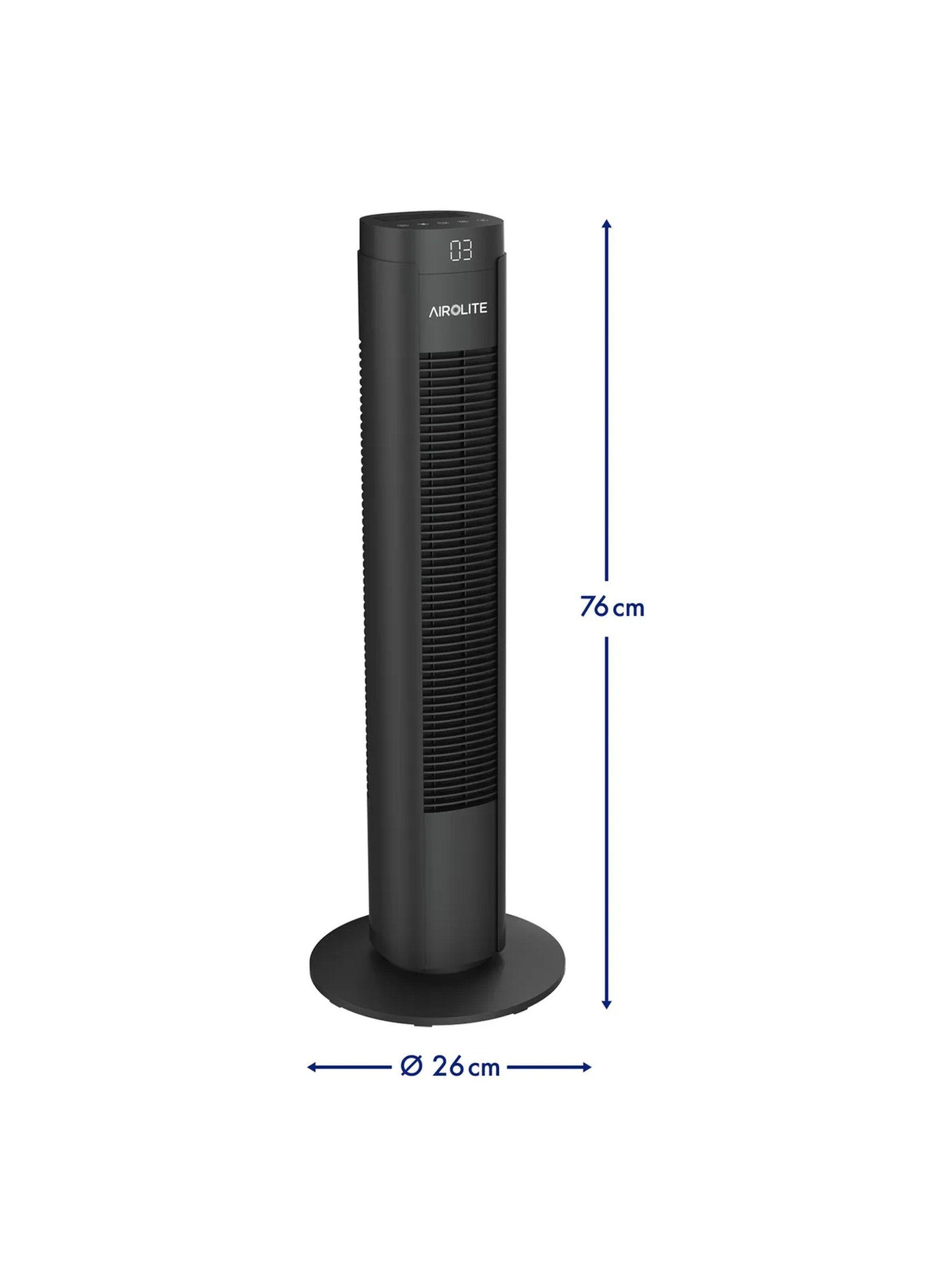 Ventilador Torre Oscilante Control Remoto Silencioso Negro 2023-3