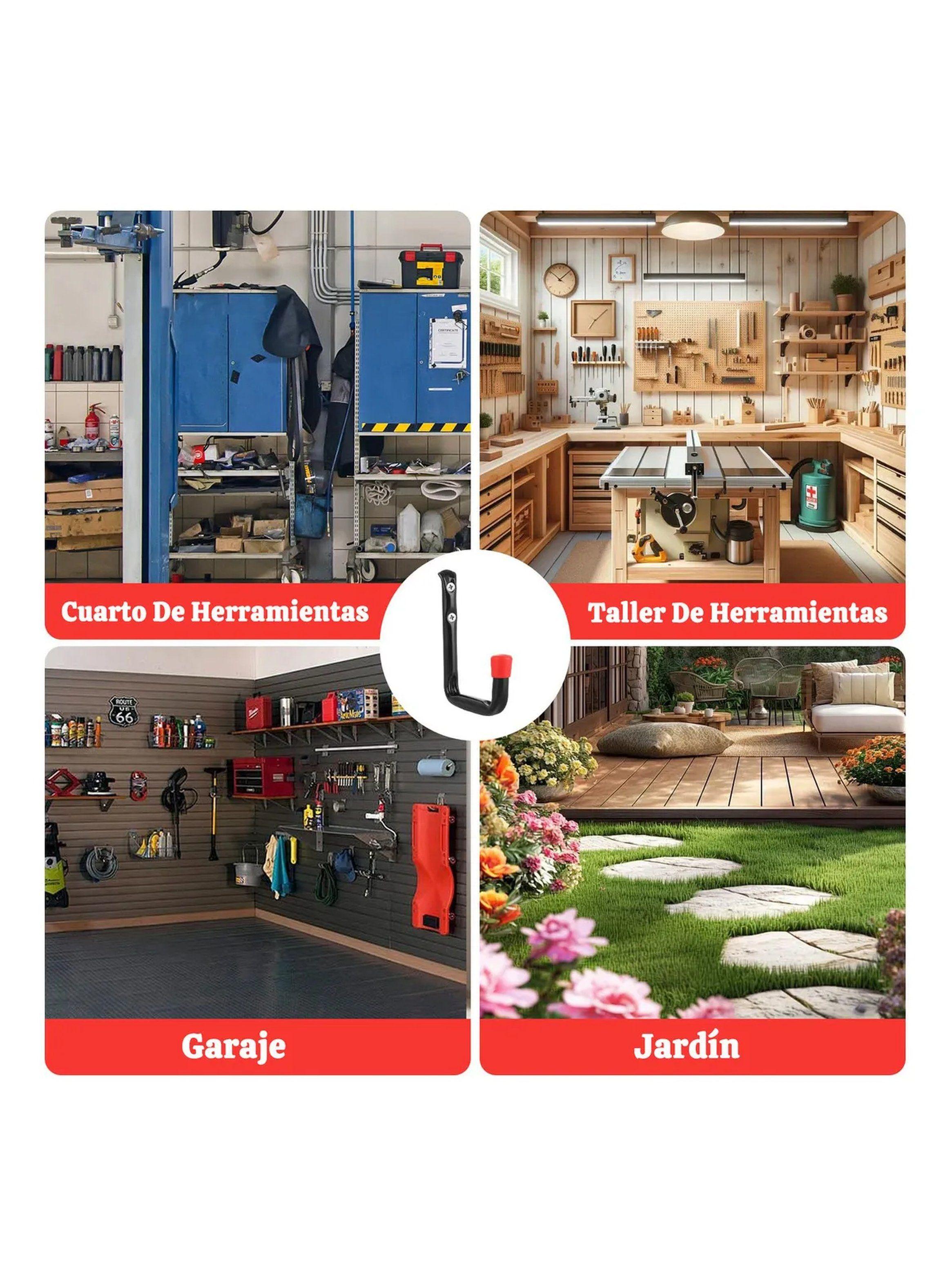 Gancho de Pared Metálico 5 Piezas con Tornillos para Herramientas-6