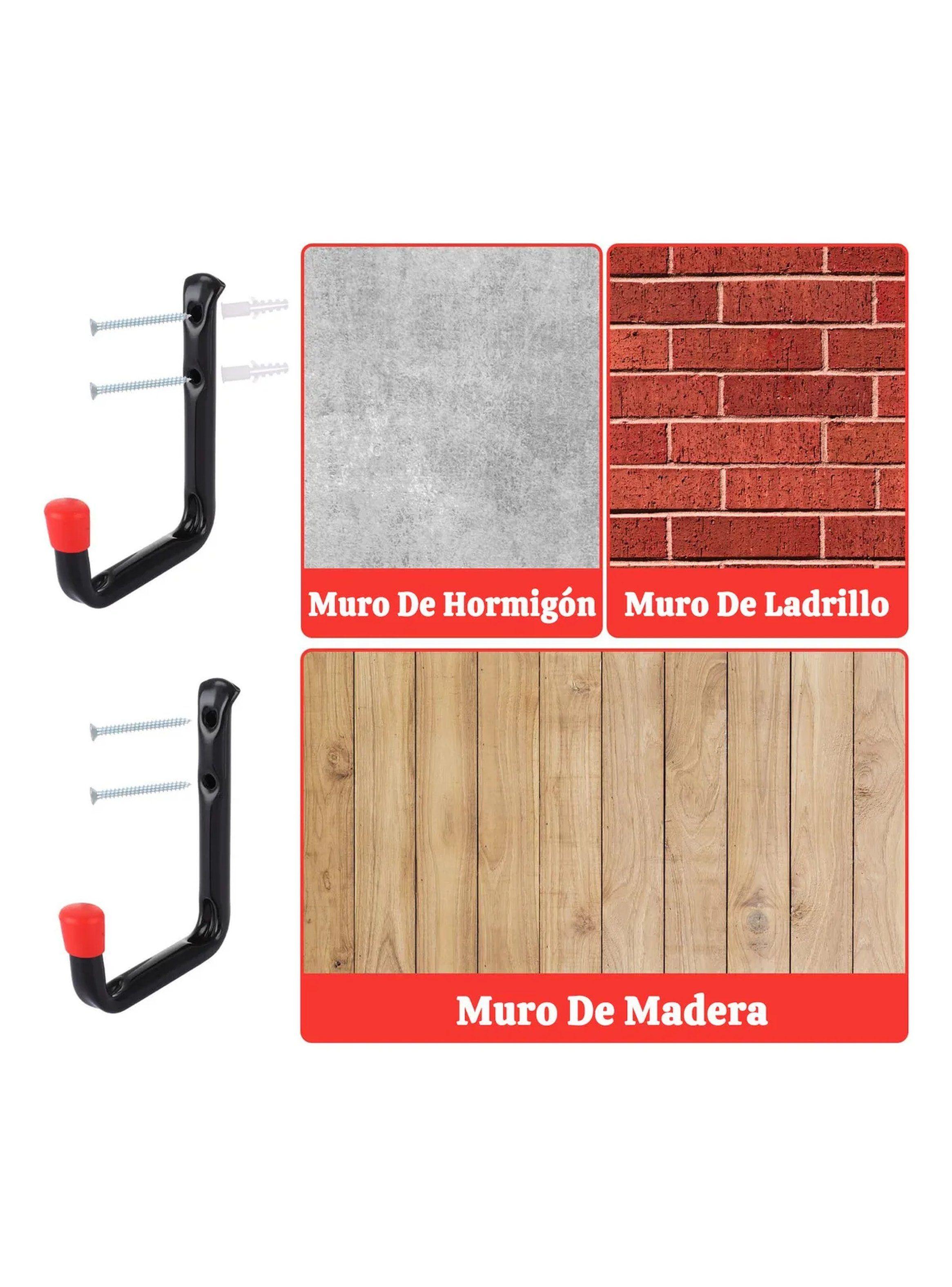 Gancho de Pared Metálico 5 Piezas con Tornillos para Herramientas-7