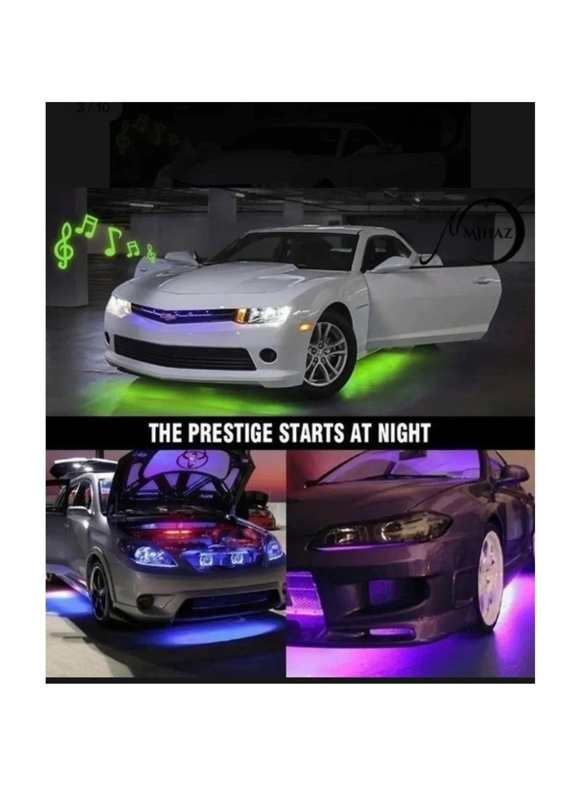 Luces LED RGB Para Autos Control Remoto Resistente Ajustable-2