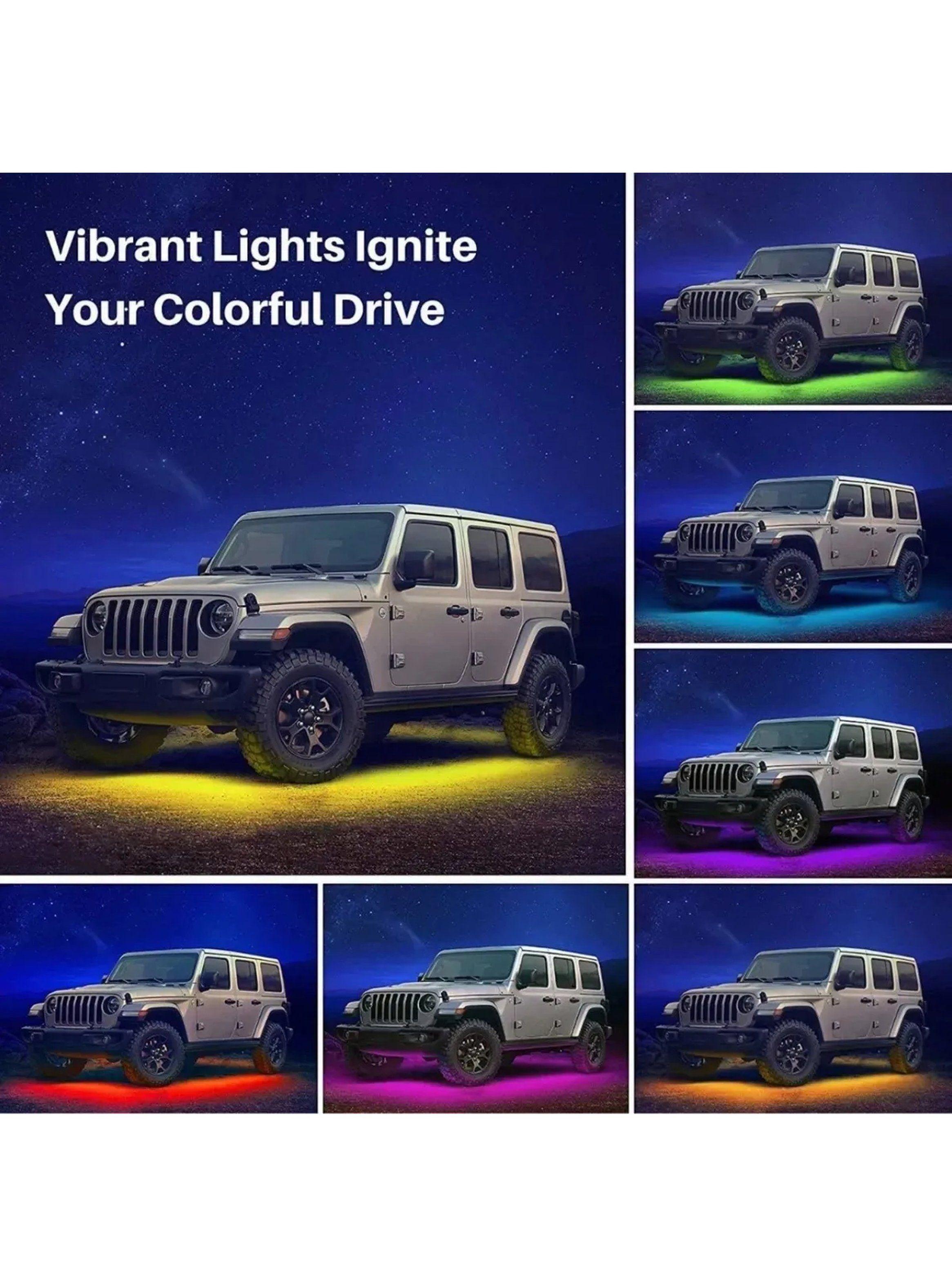 Luces LED RGB Para Autos Control Remoto Resistente Ajustable-6