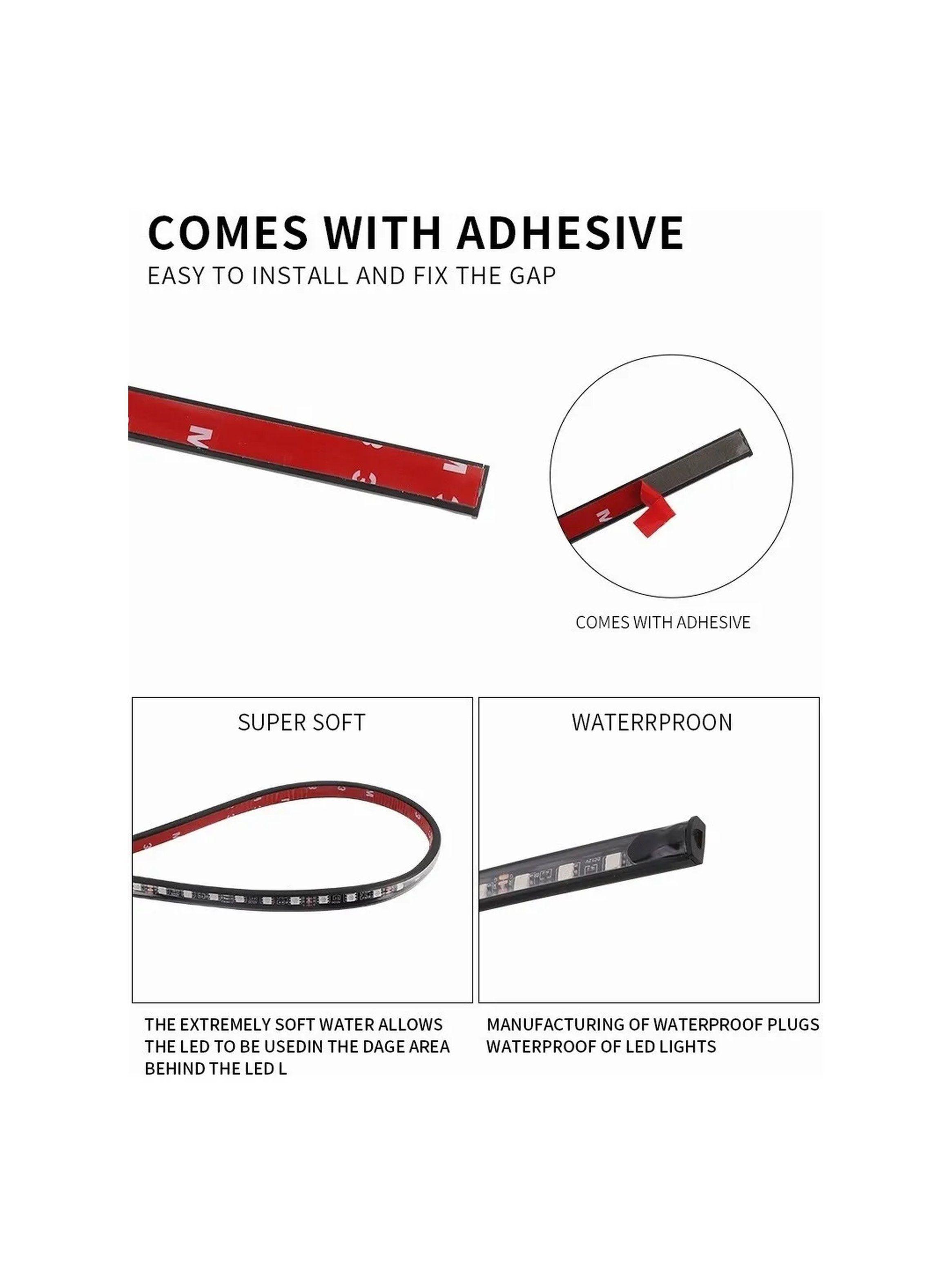 Luces LED RGB Para Autos Control Remoto Resistente Ajustable-9