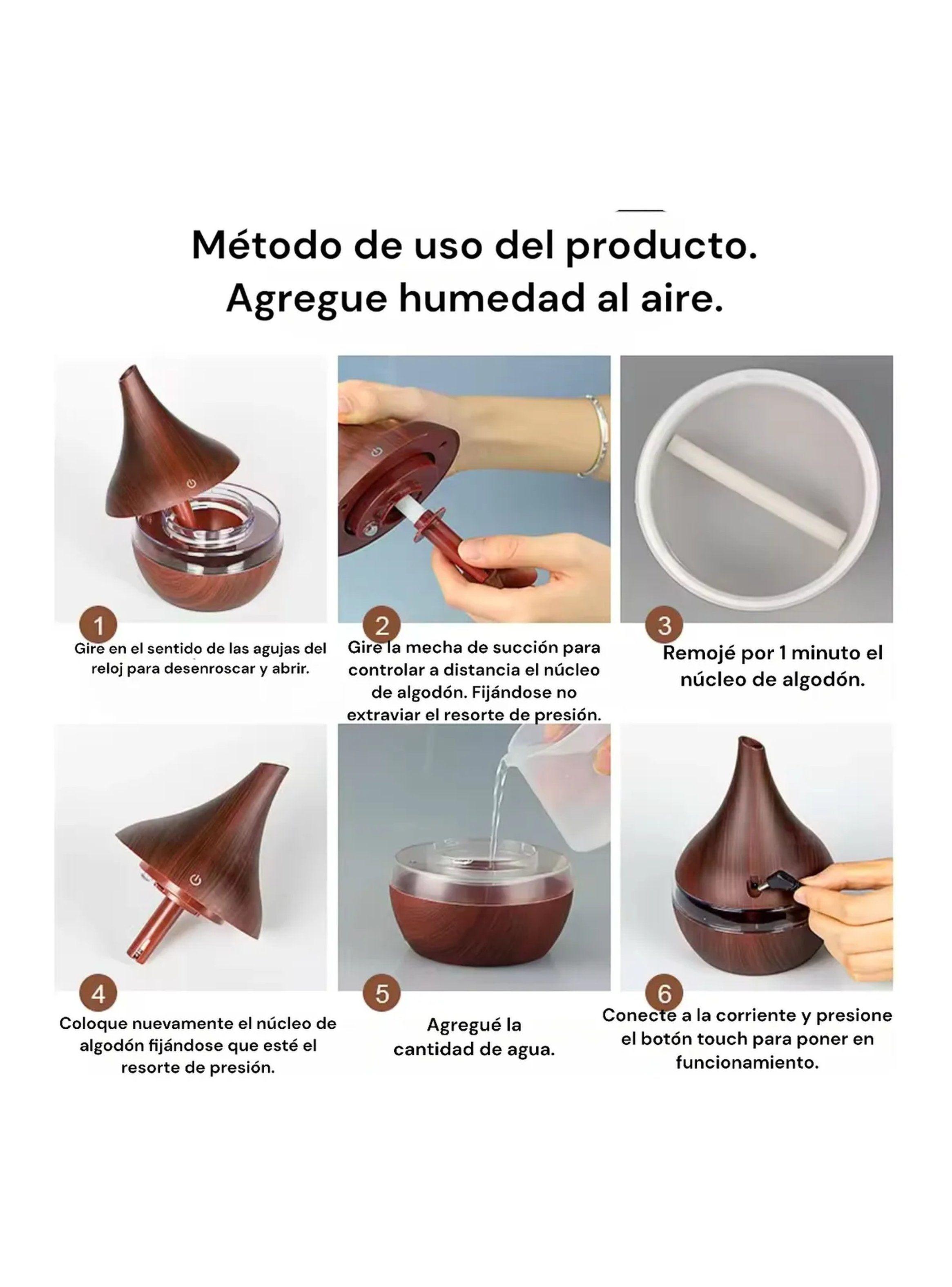 Difusor De Aroma USB LED Diseño Madera Con Esencias -2