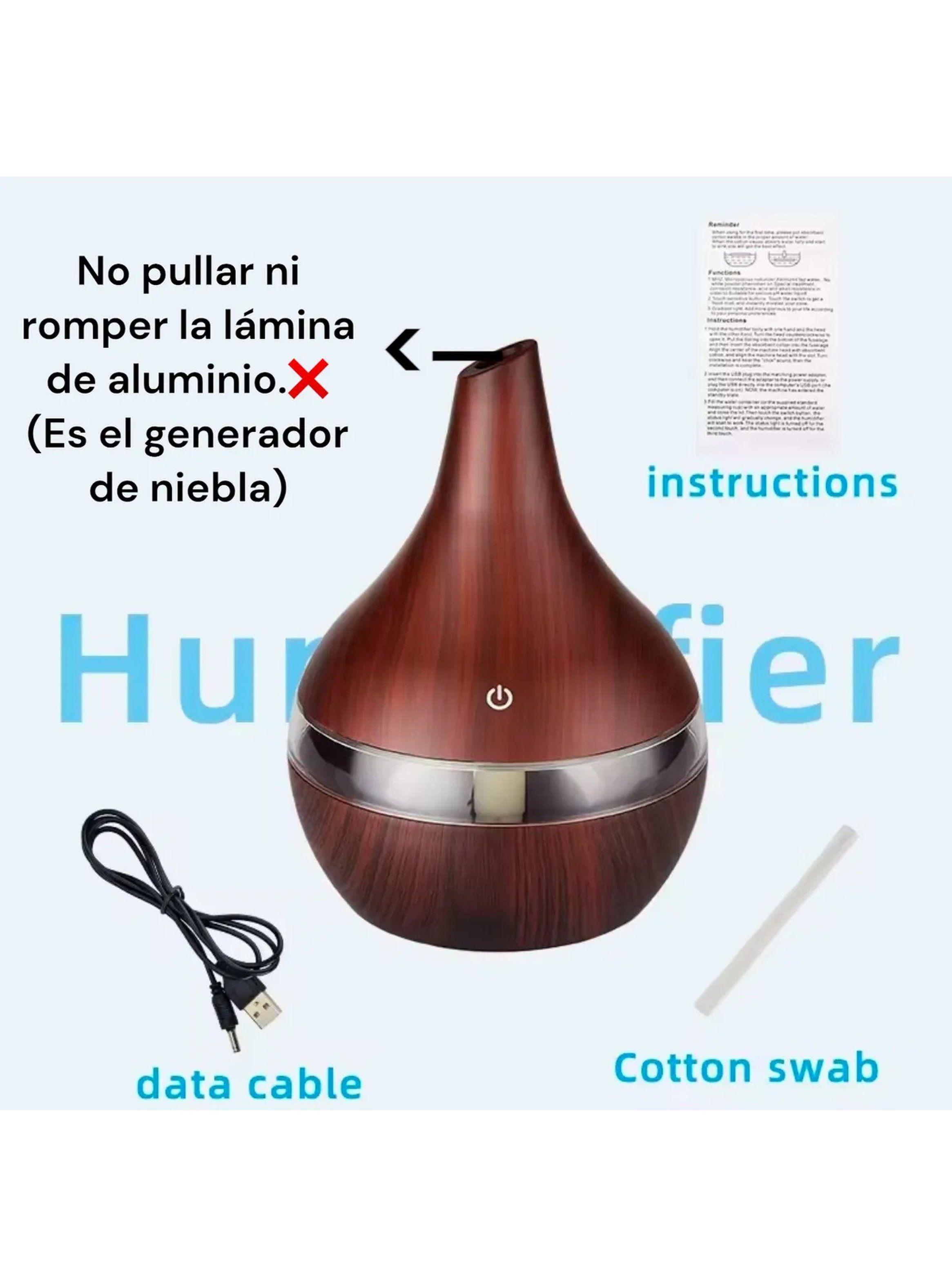 Difusor De Aroma USB LED Diseño Madera Con Esencias -4
