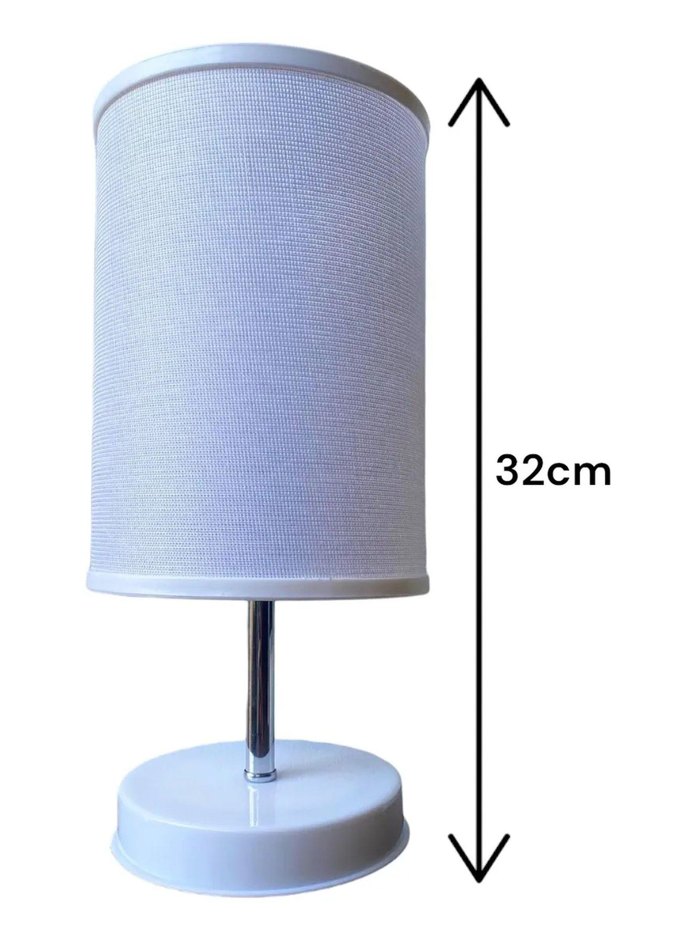 Lámpara De Mesa Moderna Tela Sintética Interruptor Tipo C 220V-4